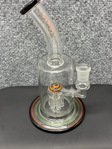 Preview pic of JP Toro Glass T.G.G. LLC Mini Single Tree 2024 Fall Series 14mm Maple Syrup Star White Black Raindrop Jackpot