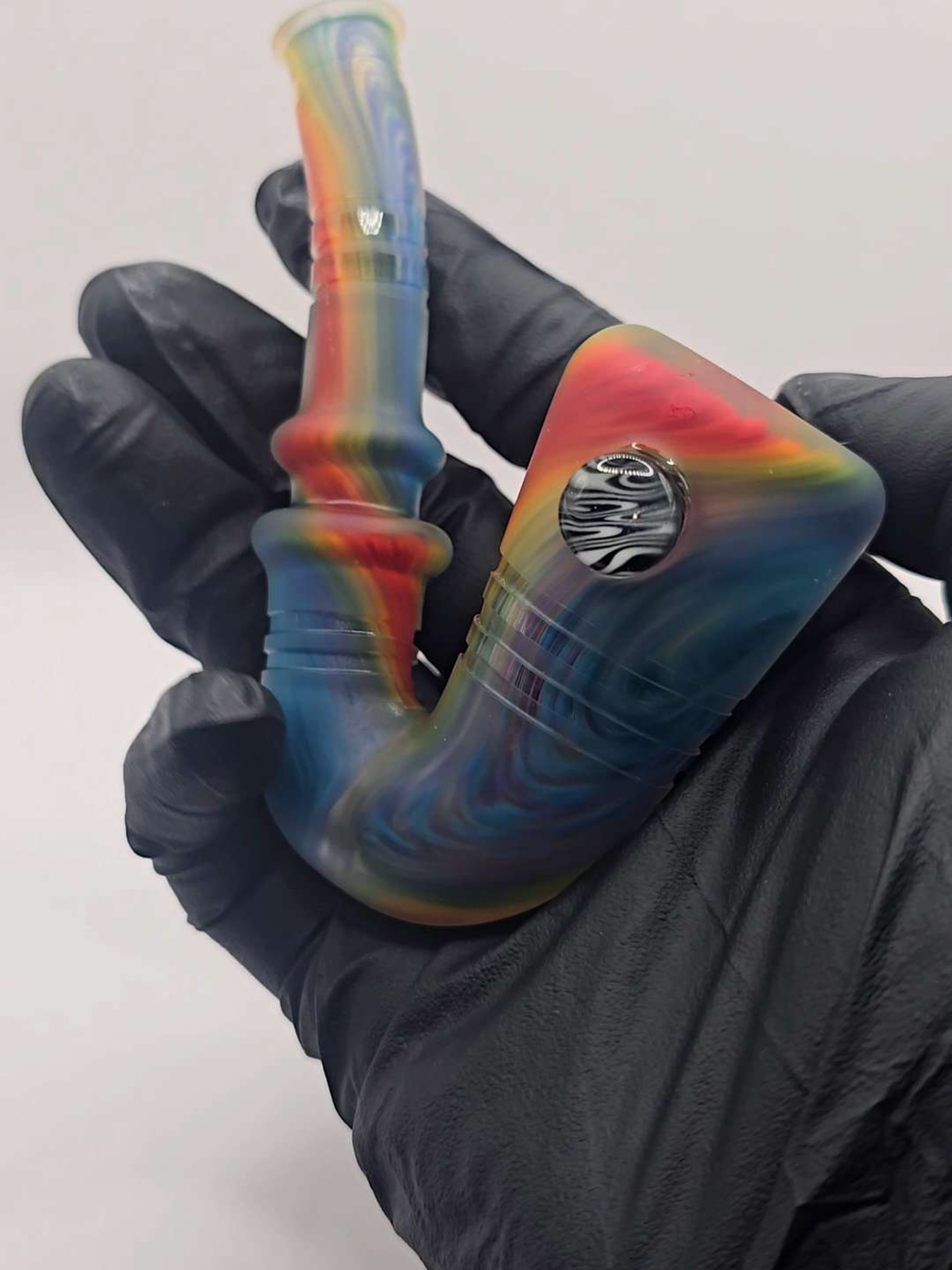 Frosted Rainbow Suminagashi Frit Lock image 0
