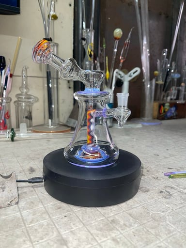 Preview pic of 6.5” tall 10mm joint pink slyme and ghost color