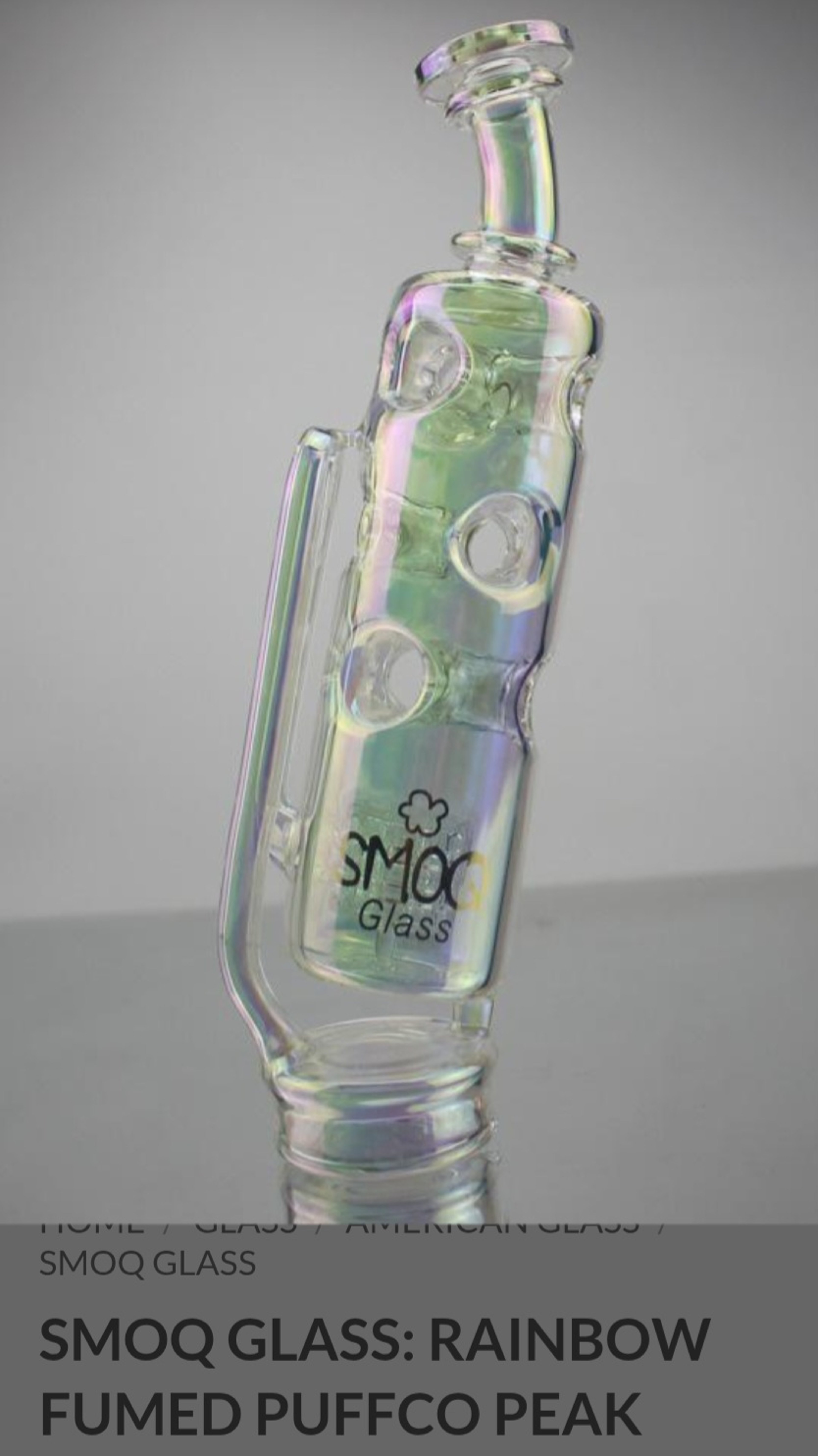 Preview pic of SMOQ GLASS: RAINBOW FUMED PUFFCO PEAK ATTACHMENT