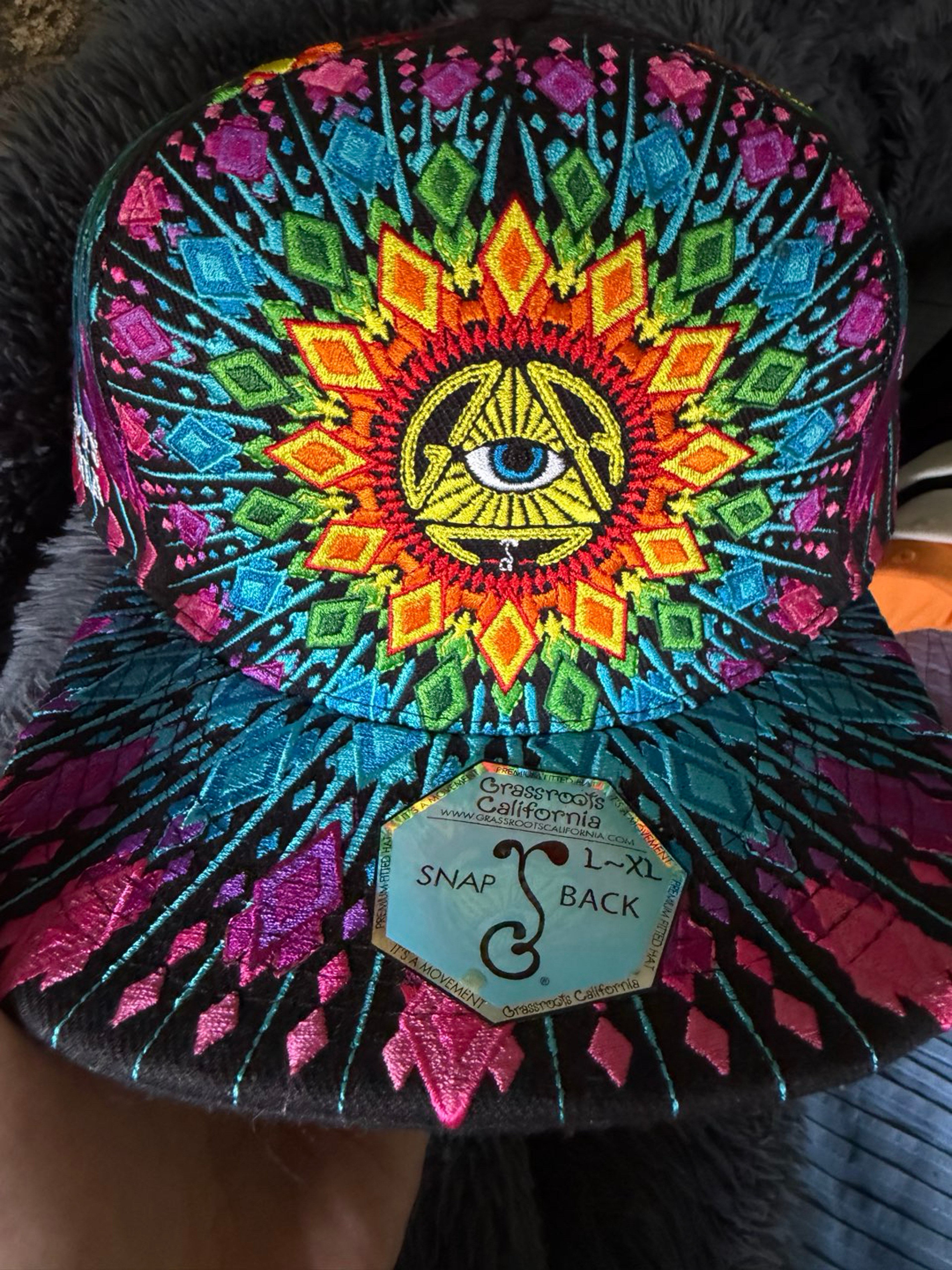 Preview pic of Rainbow San Pedro Del Sol Large/ Extra Large SnapBack Hat
