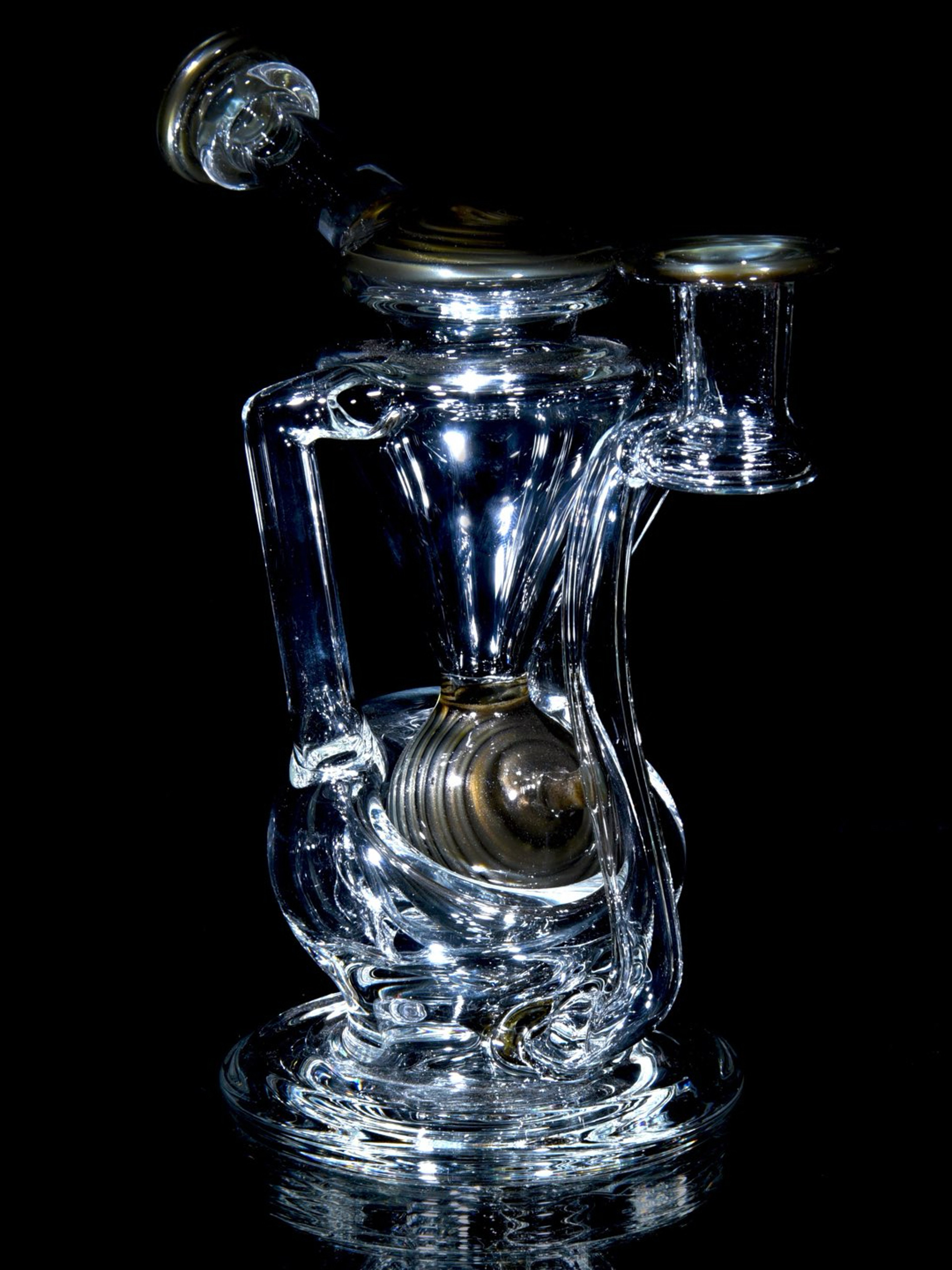 Kyru Glass - Observatory Double-uptake Spherical Recycler - Electrum - 14mm Female image 0