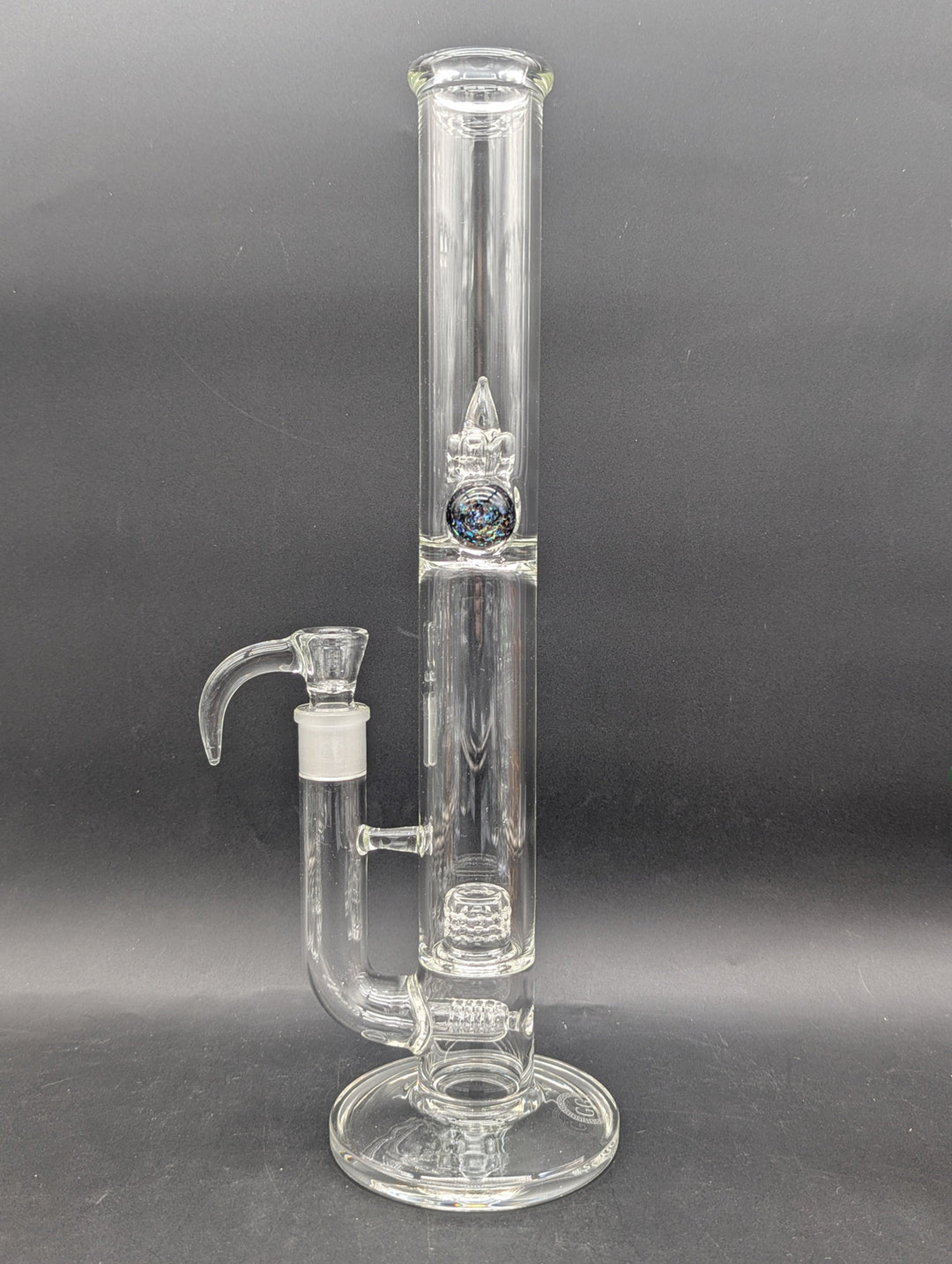 GREEK GLASS INLINE TO 360 GRID CAP TUBE W/ MARBLE image 0