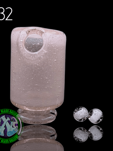 Preview pic of Kizmit Glass - Puffco Pivot Top #32 - Pink Lollipop x Star White