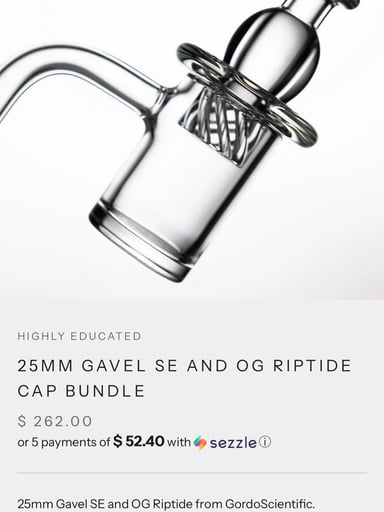 Preview pic of 25MM GAVEL SE 14mm 90 and spinner cap included