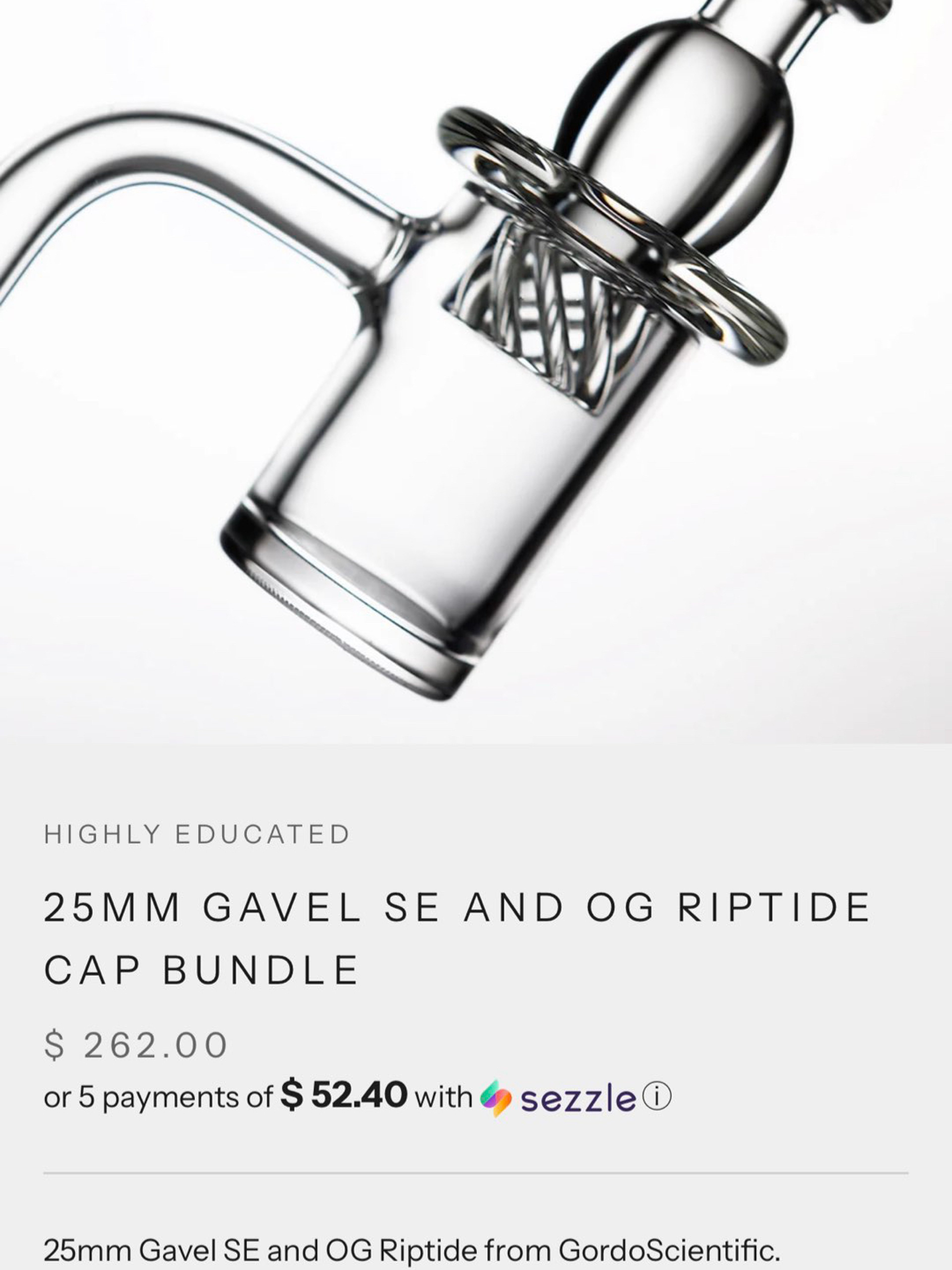 Preview pic of 25MM GAVEL SE 14mm 90 and spinner cap included