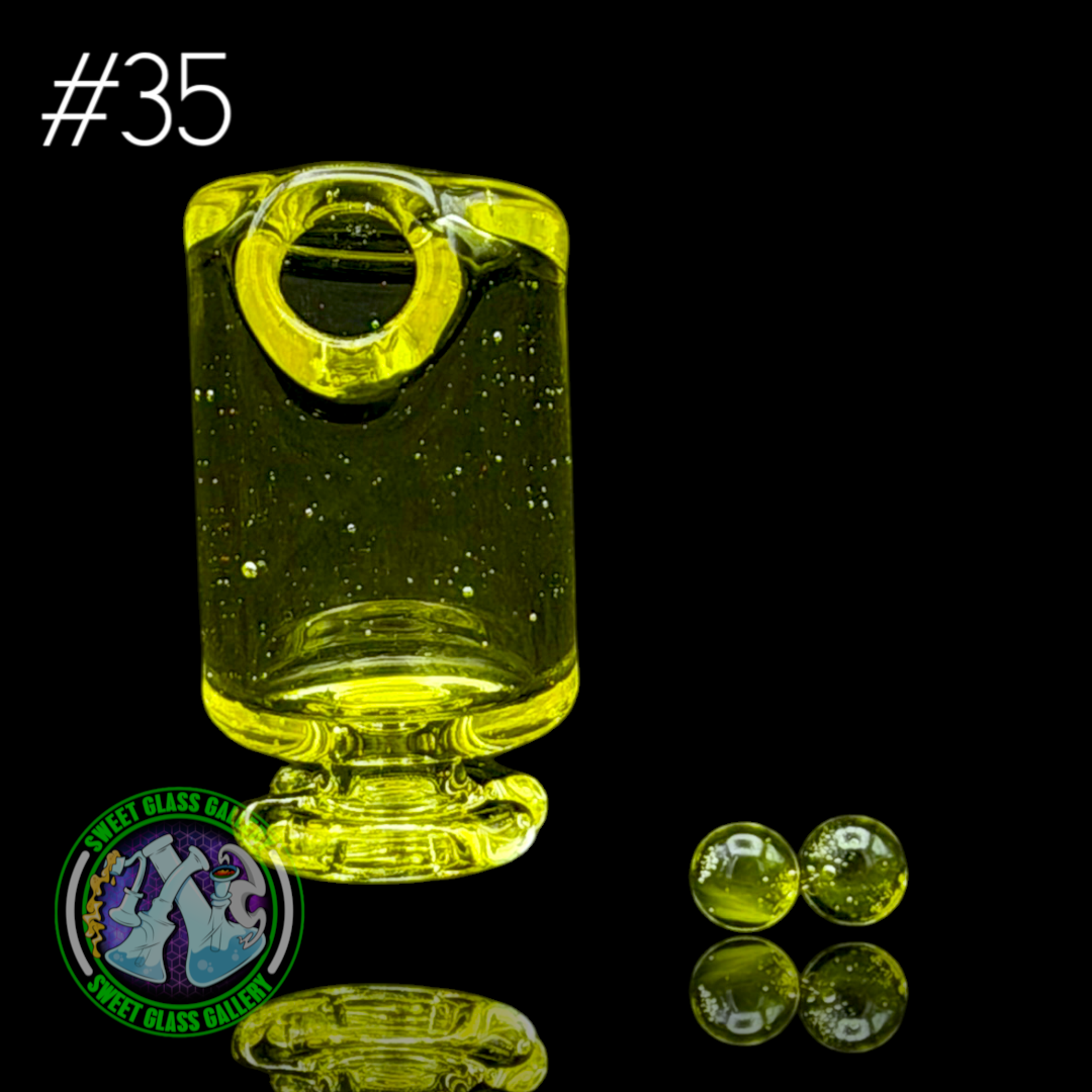 Kizmit Glass - Puffco Pivot Top #35 - Citron image 0
