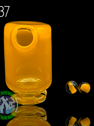 Preview pic of Kizmit Glass - Puffco Pivot Top #37 - Rasta Gold