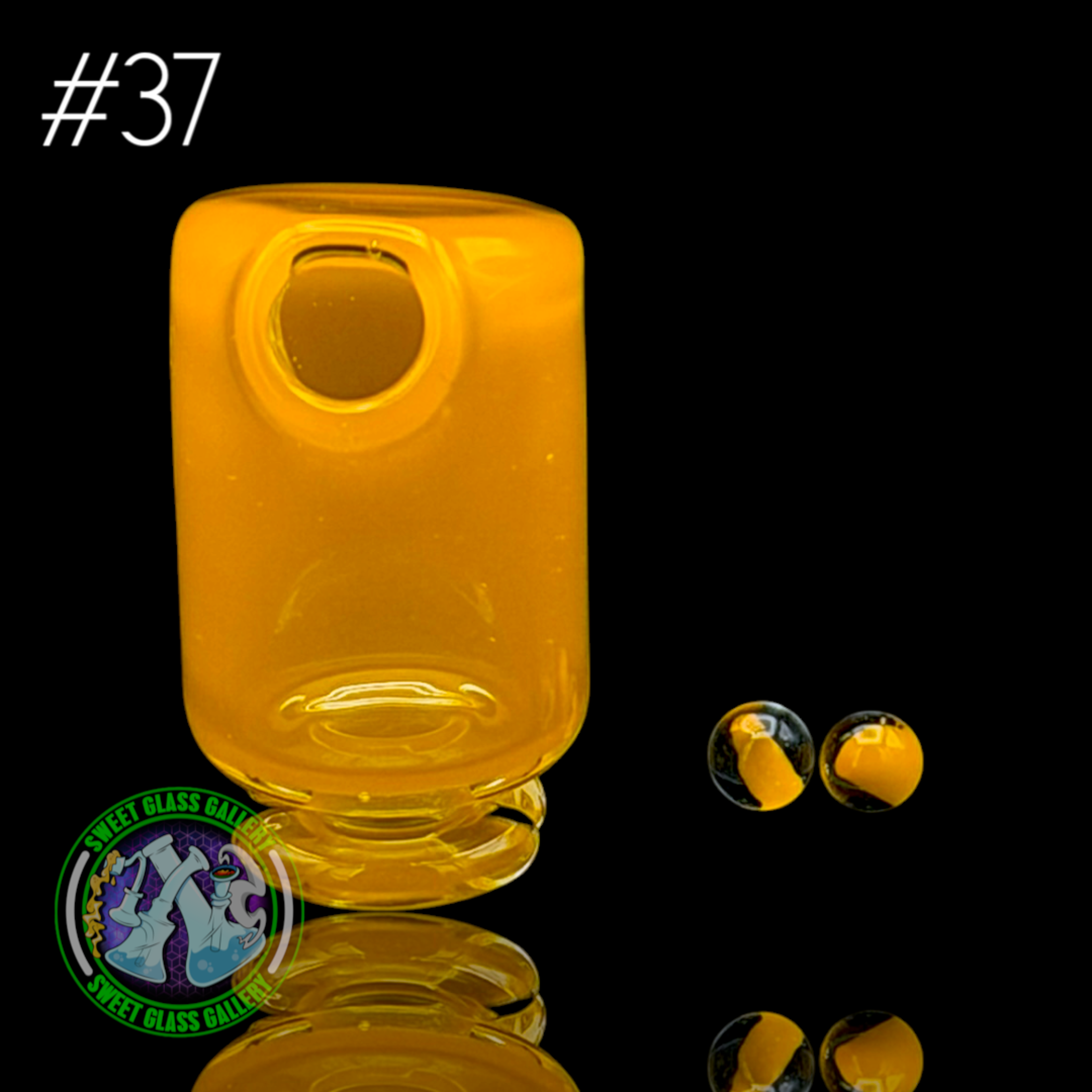 Preview pic of Kizmit Glass - Puffco Pivot Top #37 - Rasta Gold