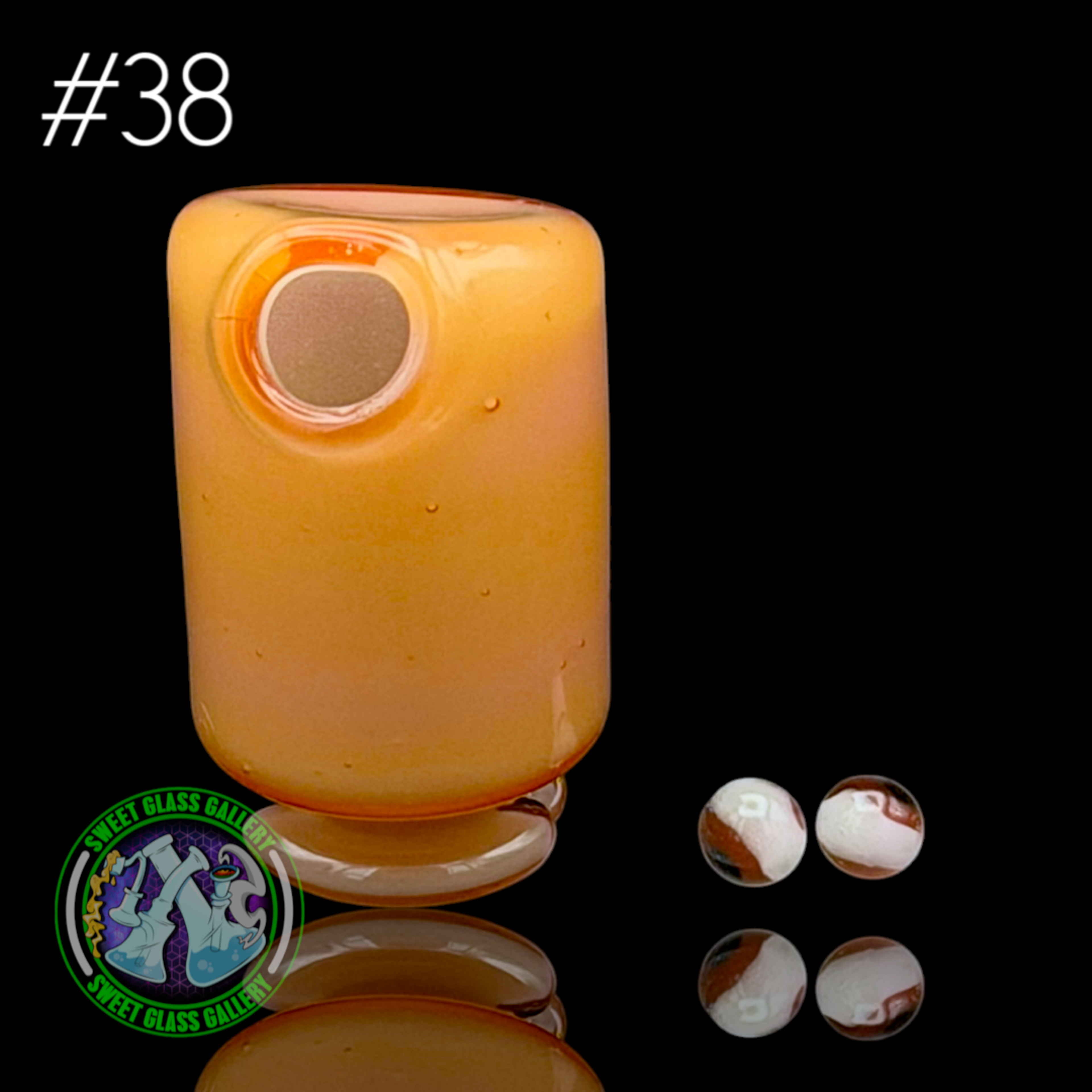 Preview pic of Kizmit Glass - Puffco Pivot Top #38 - Hot Sauce x Star White