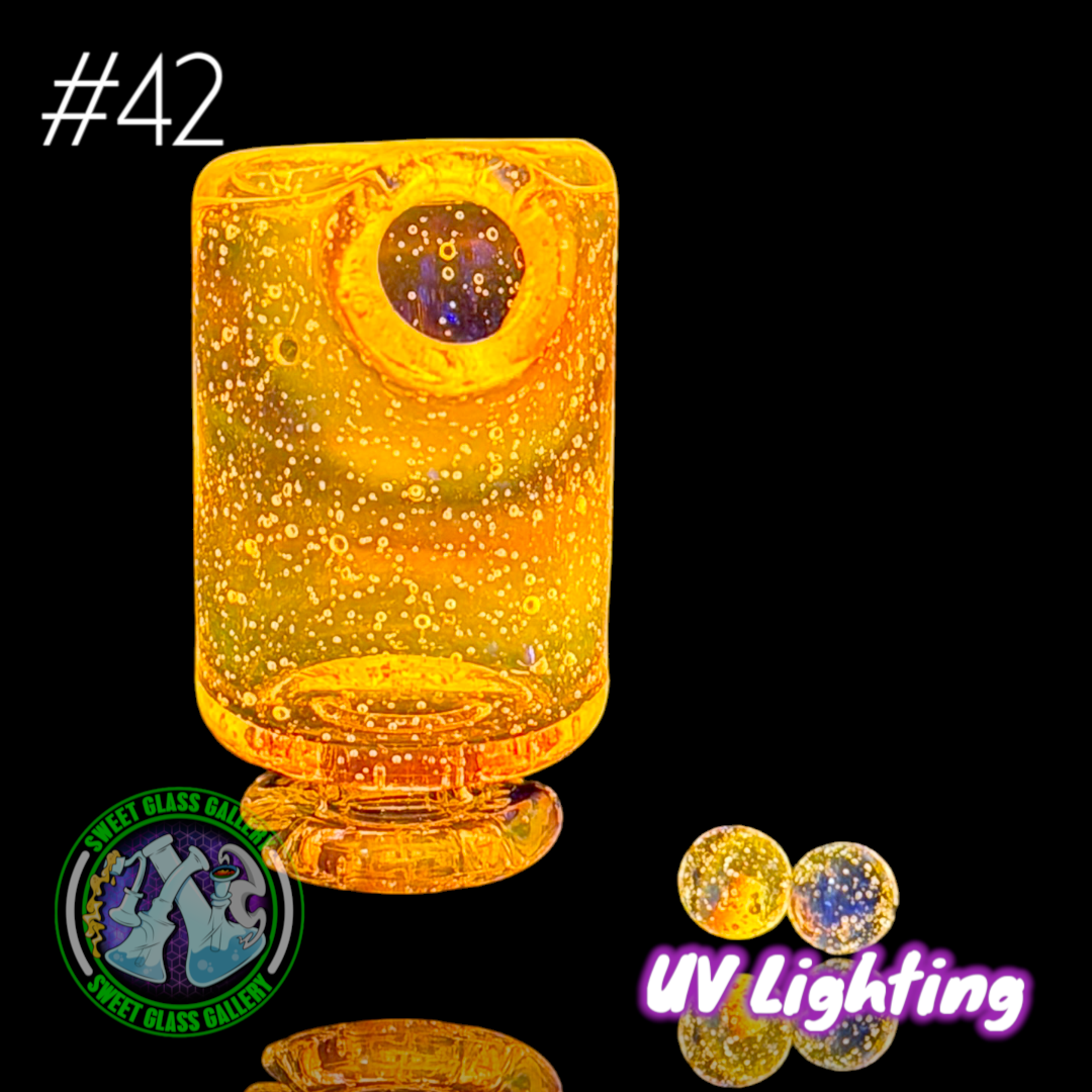 Kizmit Glass - Puffco Pivot Top #42 - Opal Citron Lite (UV) image 0