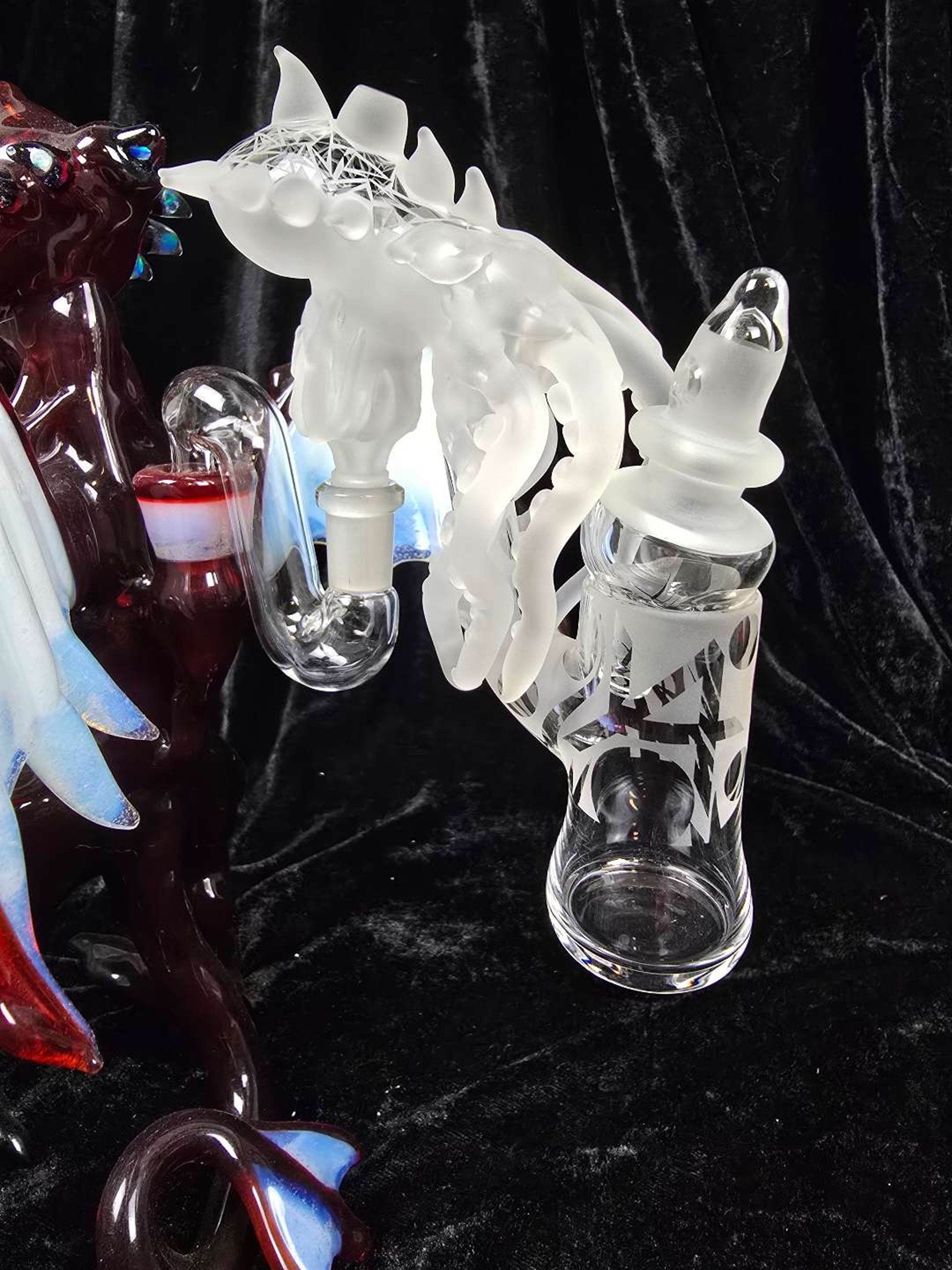 Preview pic of LA Highlife Quartz Custom Cthulhu 10mm Banger, Cap, Drop Down & Case