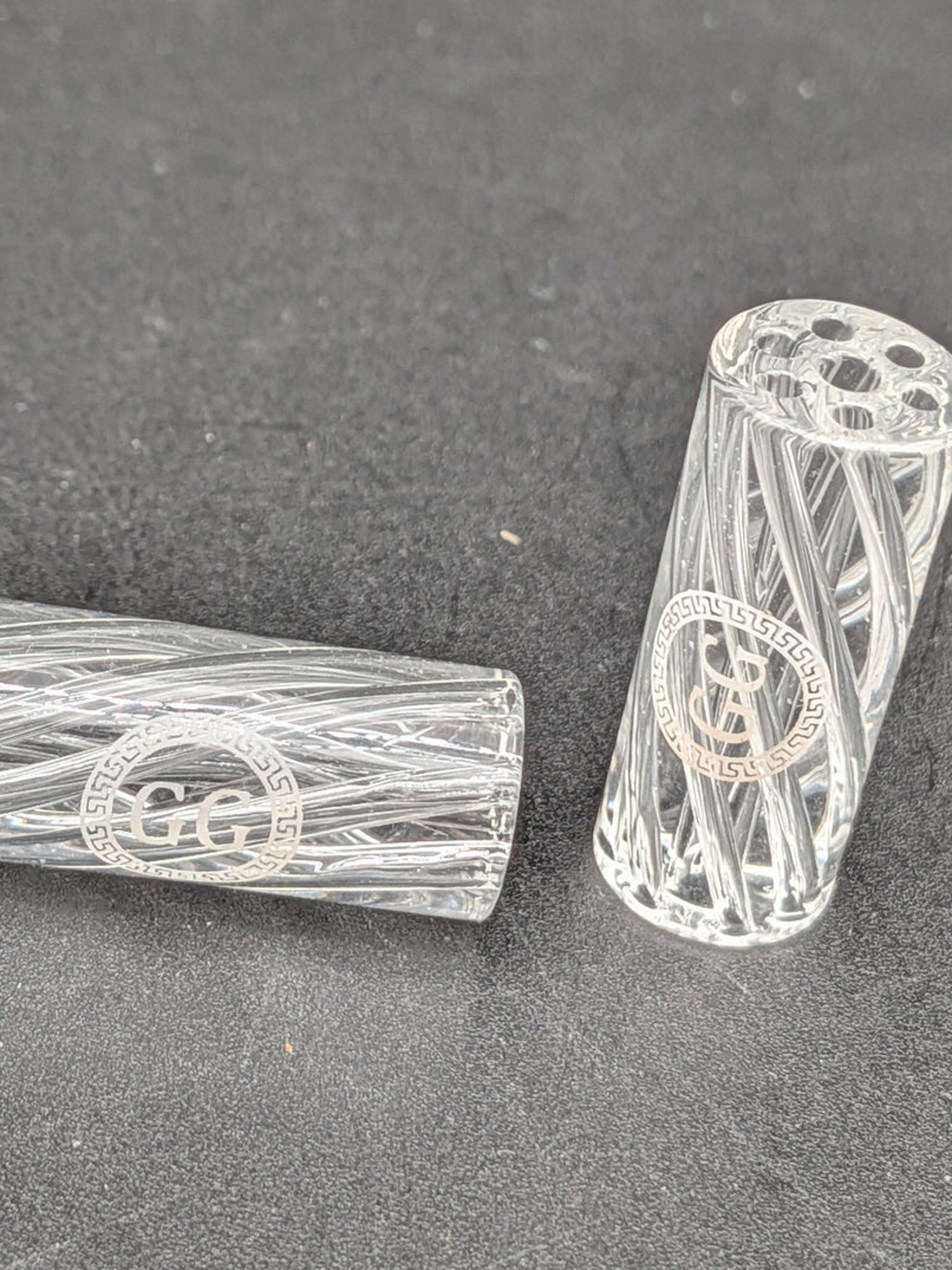 Preview pic of ($3) GREEK GLASS SPIRAL AIRFLOW ROLLING TIP 12MM