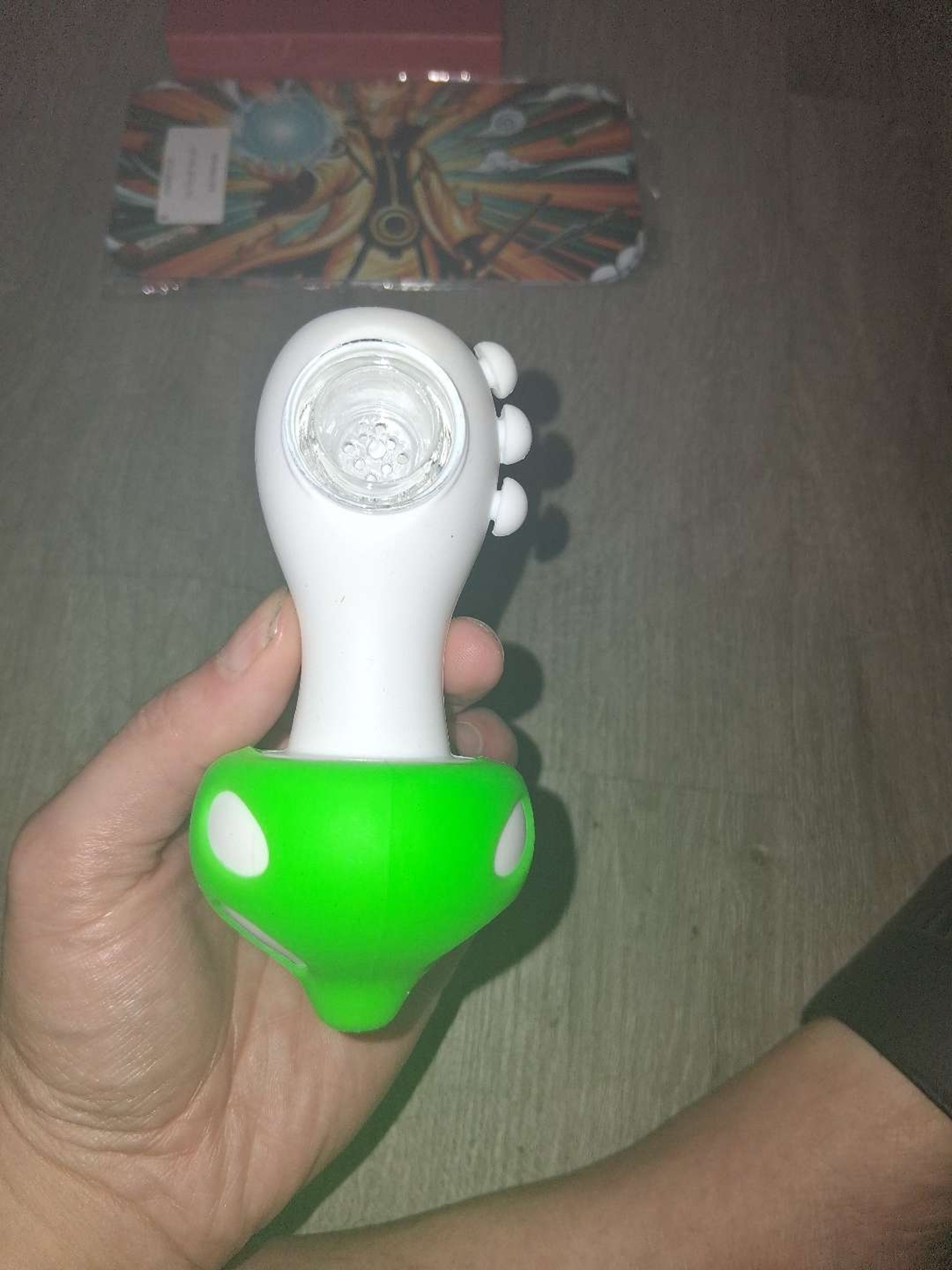 1-Up Super Mario Mushroom Silicone Hybrid Hand Pipe image 0