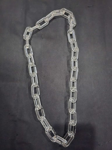 Preview pic of Kauchak Kreations Glass Chain Link Necklace (Clear)
