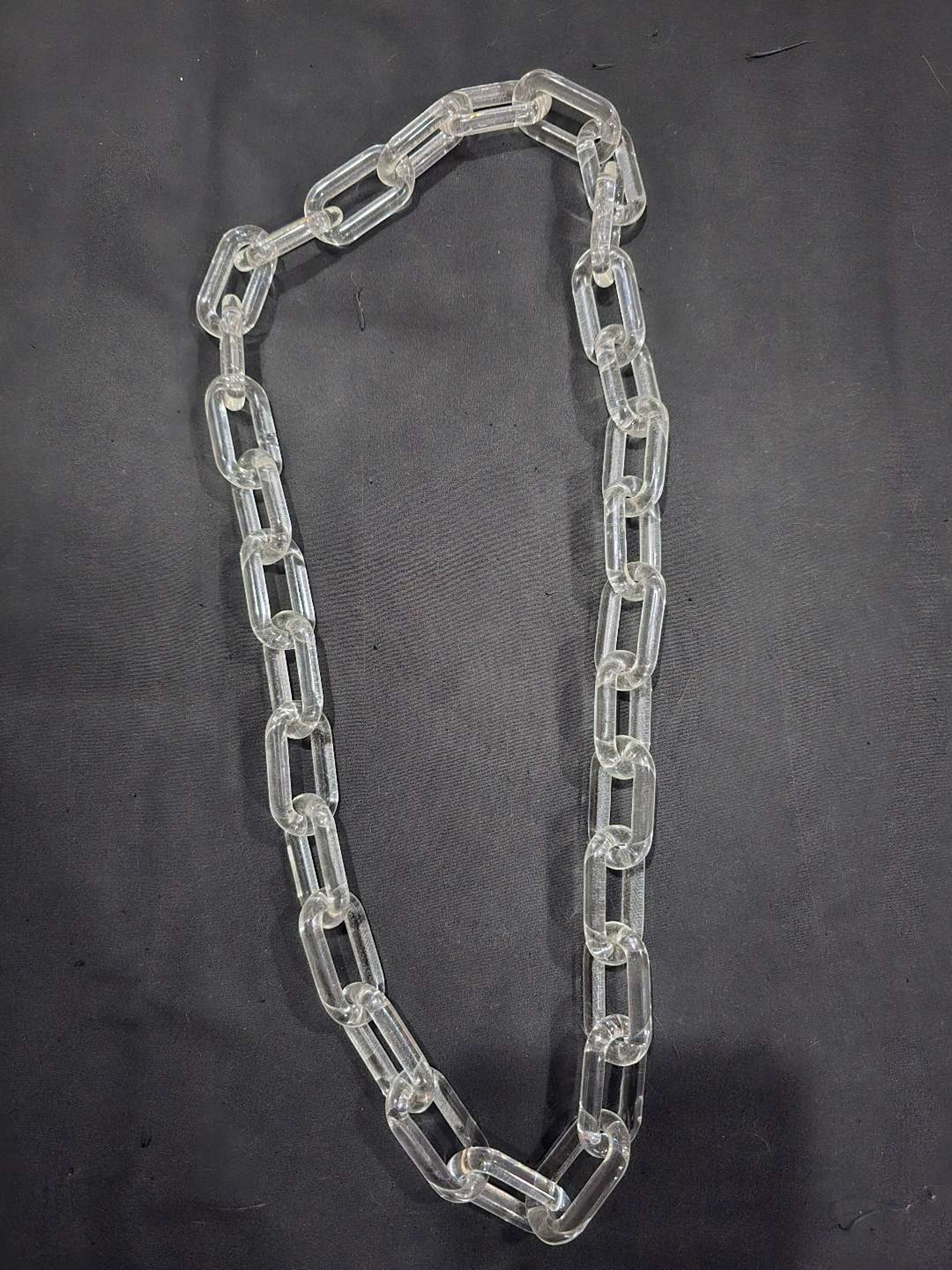 Kauchak Kreations Glass Chain Link Necklace (Clear) image 0