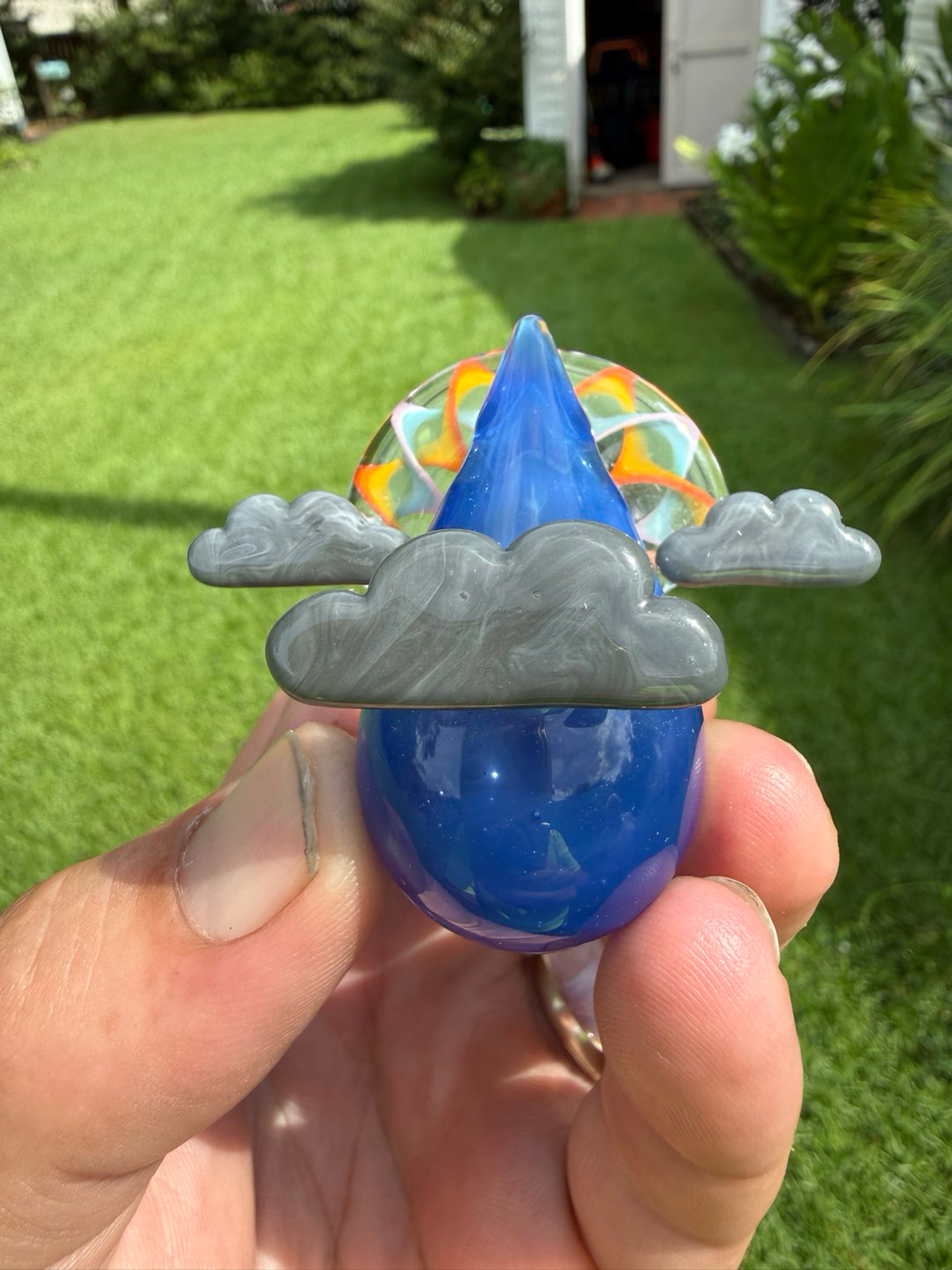 Preview pic of ARealNobody Raindrop and cloud Pendant with Rainbow