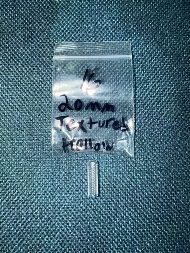 Preview pic of 20mm textured hollow quartz pillar