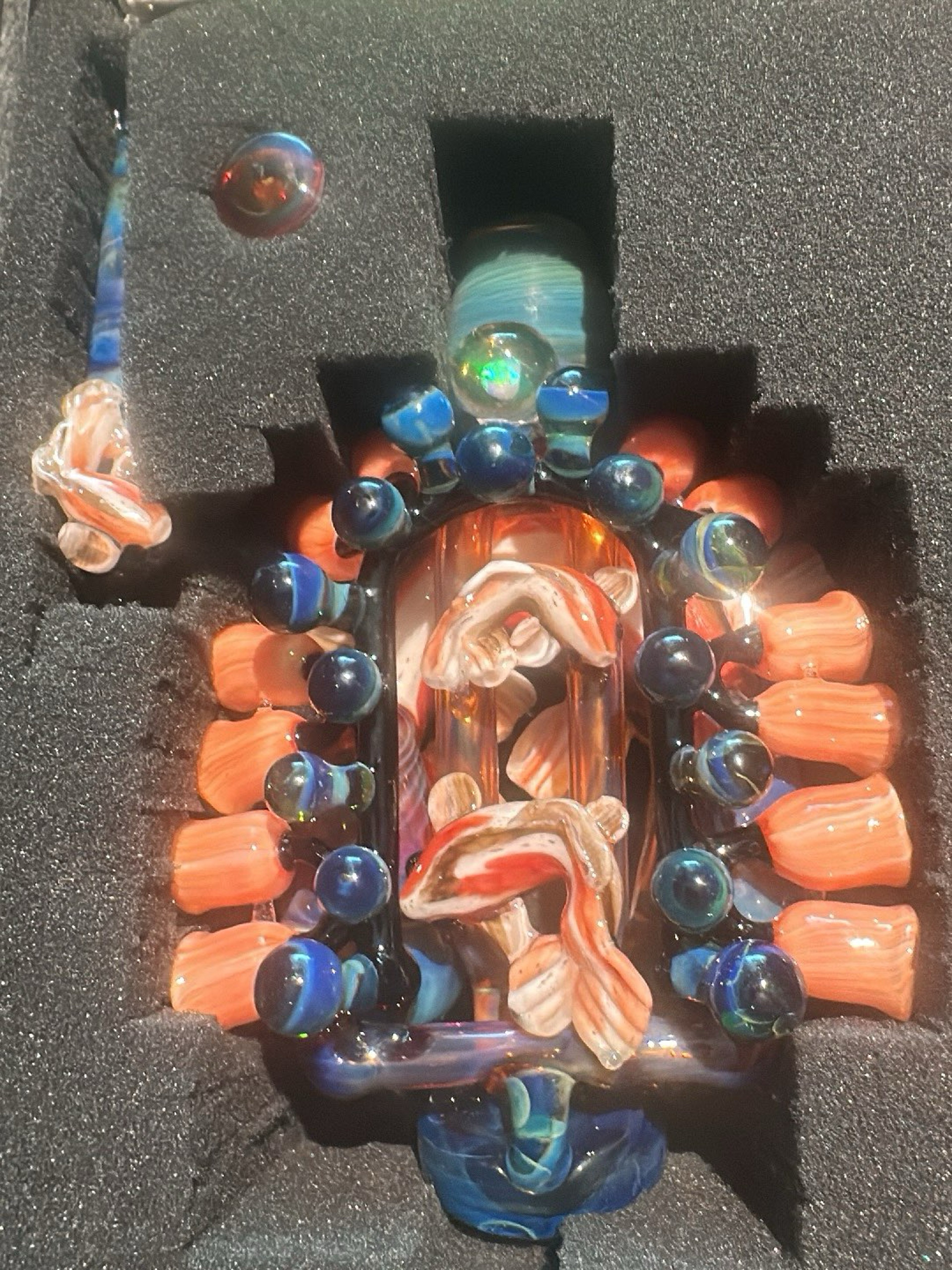 Preview pic of Custom Koi Fish Puffco Dual Recycler w dab stick & joystick