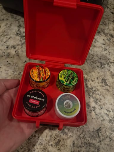 Preview pic of Secure Terp Vault - 4pc Rosin Jar Travel Case (Red)