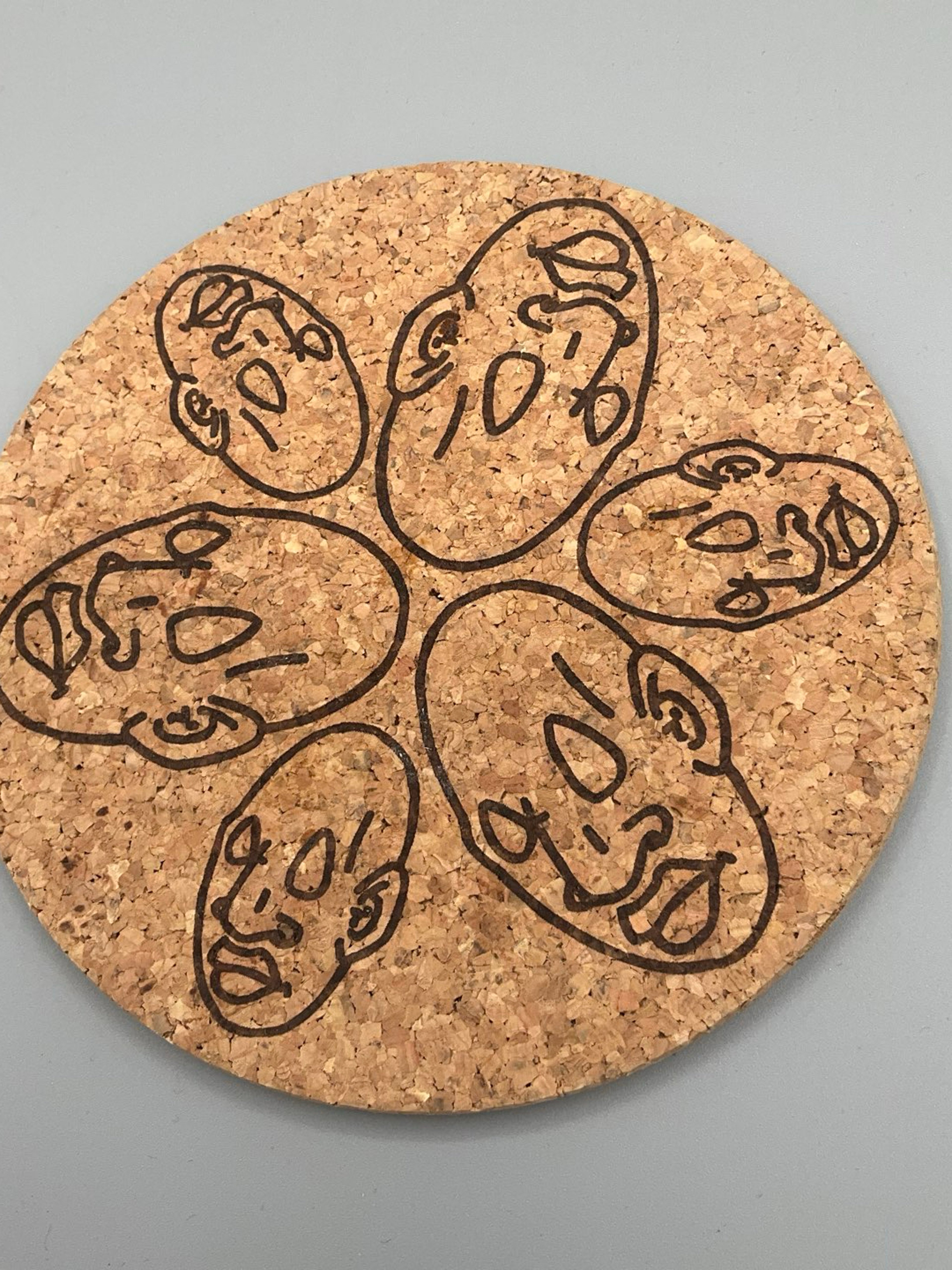 Preview pic of Mr Voorhees burned cork mat dab pad