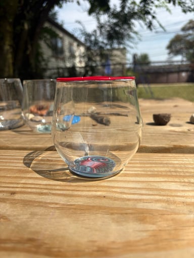 Preview pic of Plymouth Flameworks Lip wrapped wine glass
