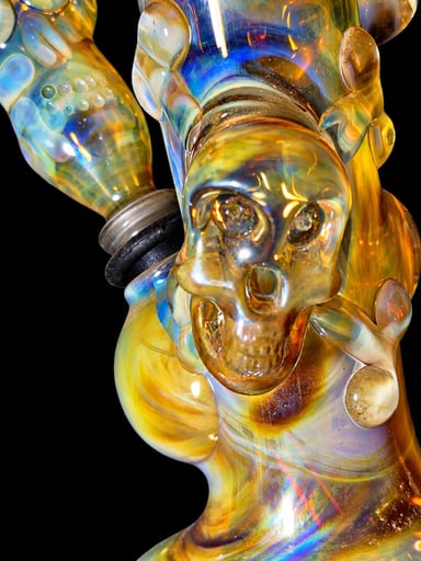 Preview pic of Bob Snodgrass Travis Wigger Chong 420 pipe bong skull 15 inches tall
