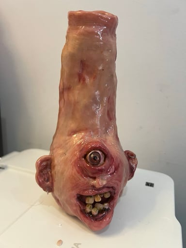 Preview pic of 8 Inch Glass Art Piece - Handmade Clay