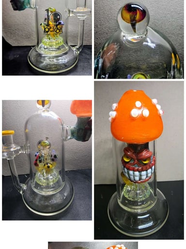Preview pic of Lookah 14” Cute Mario Mushroom Glass Bong – Rare Out of Stock