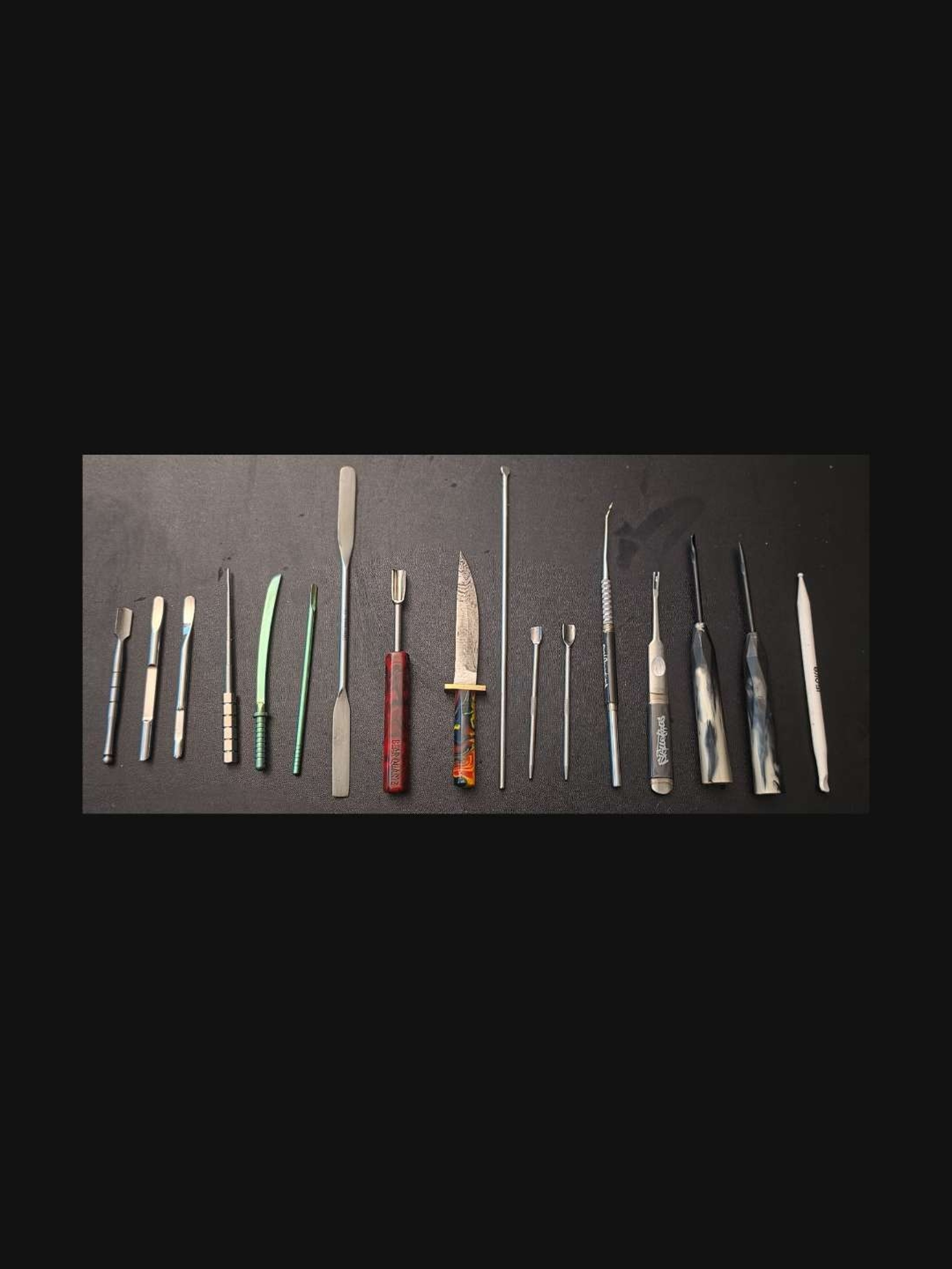 Preview pic of Premium Dab Tool Lot Custom Damascus Knife Bear Quartz Ispire NugSmasher