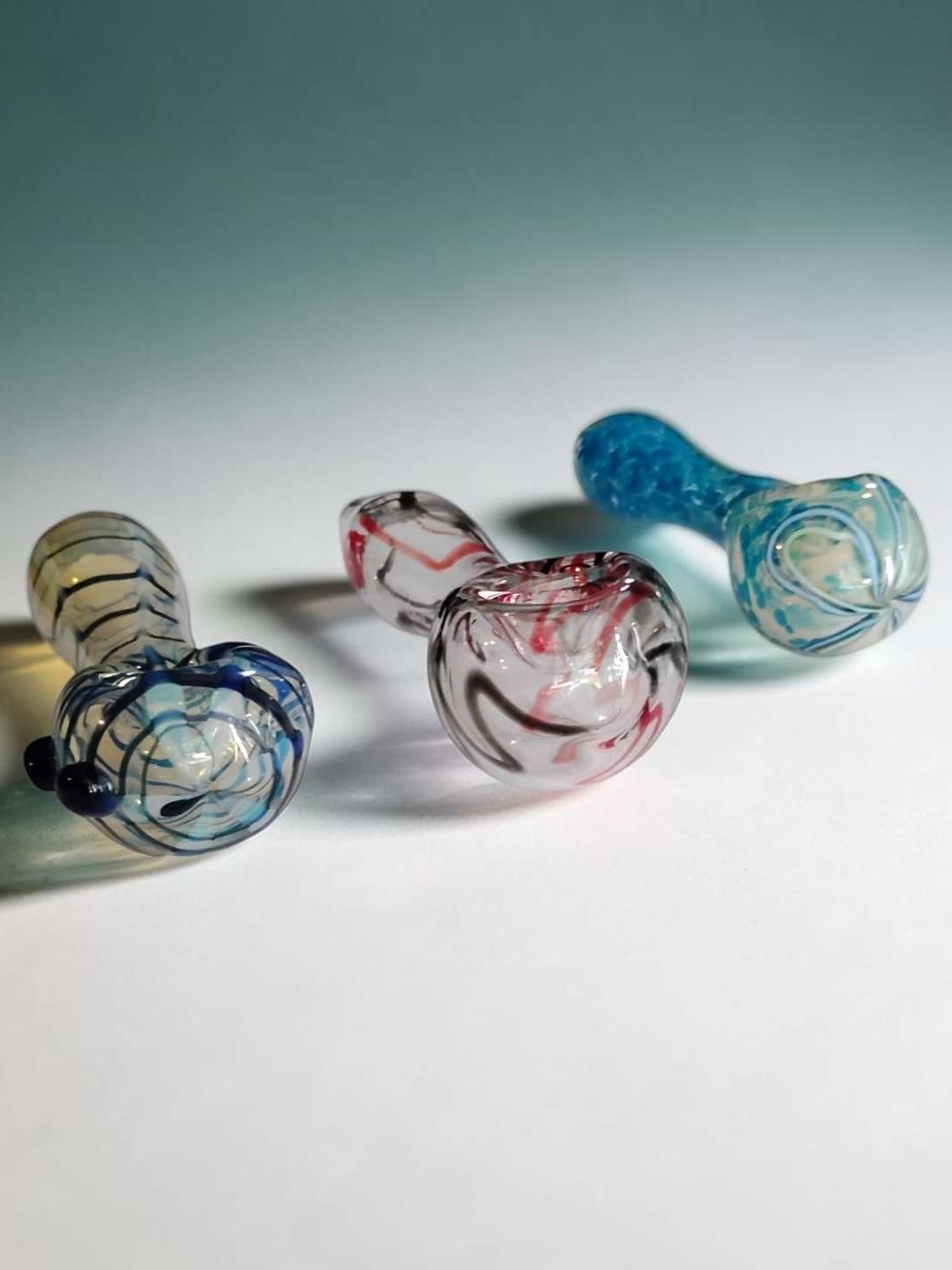 3 Glass Spoon Bundle 4"-4.25" image 0