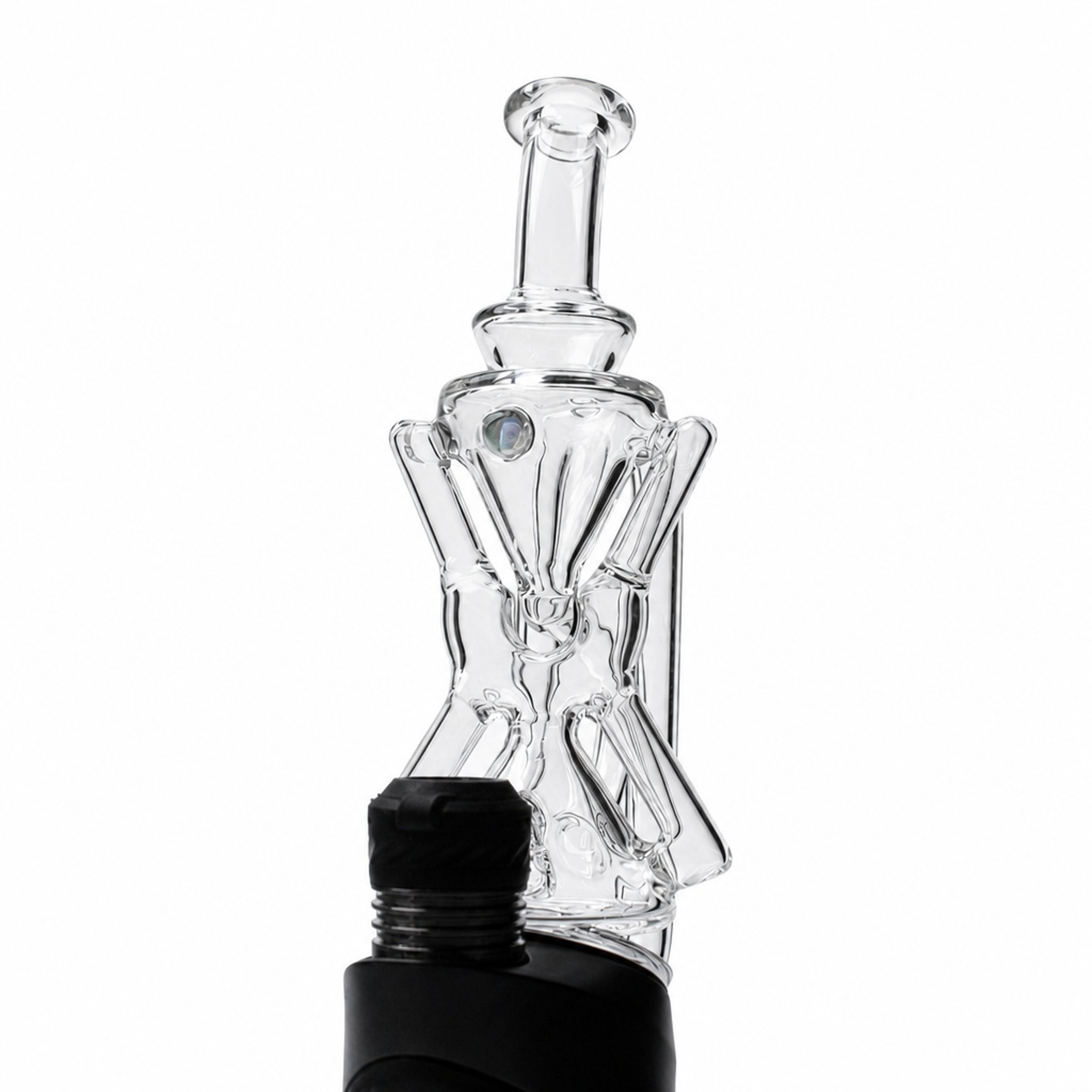 Roots Glass Spider Recycler Puffco Top with Opal image 0