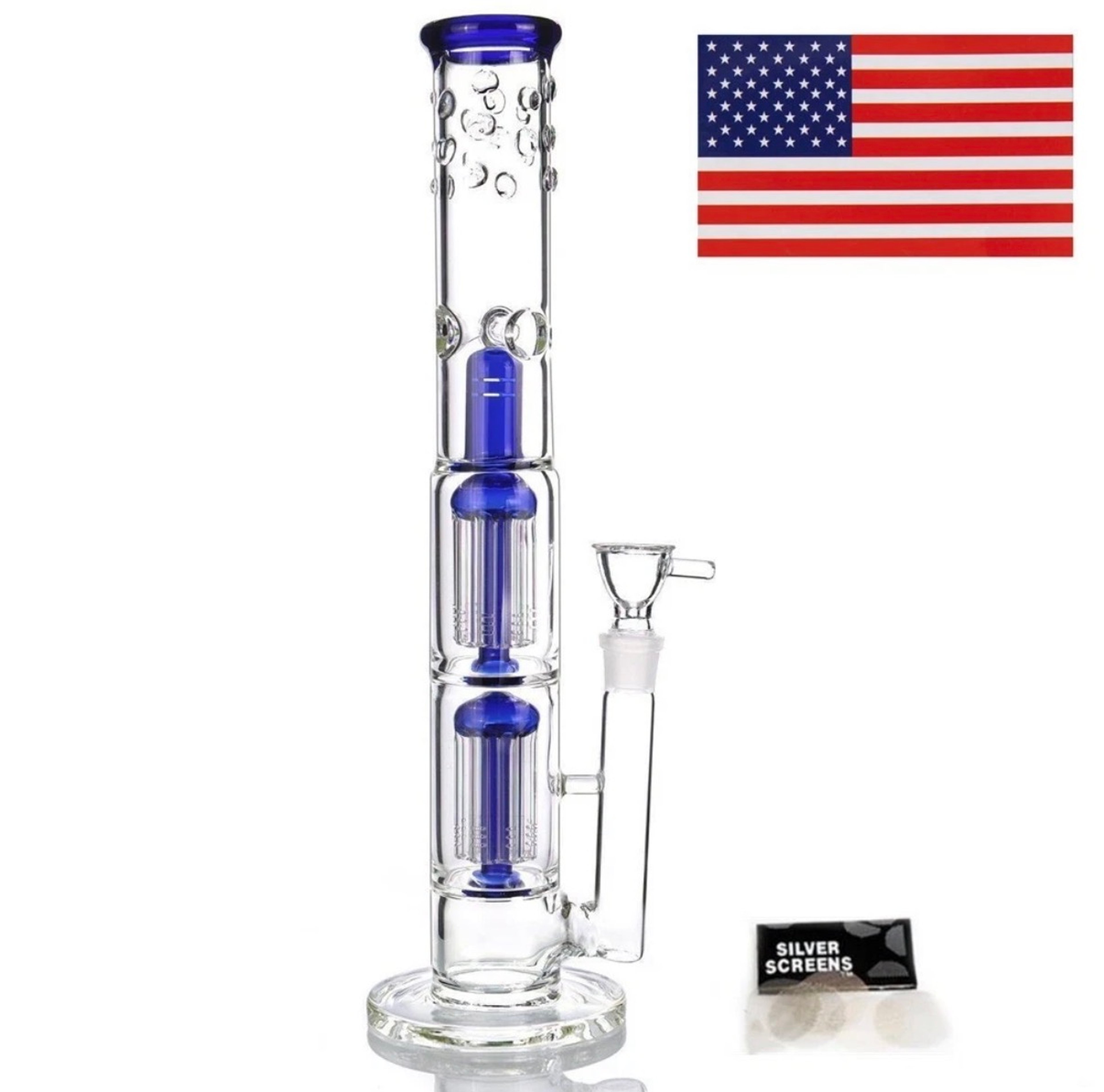 16.5" straight tube tree perc bong image 0