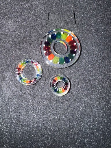 Preview pic of 3 karma glass rainbow chips