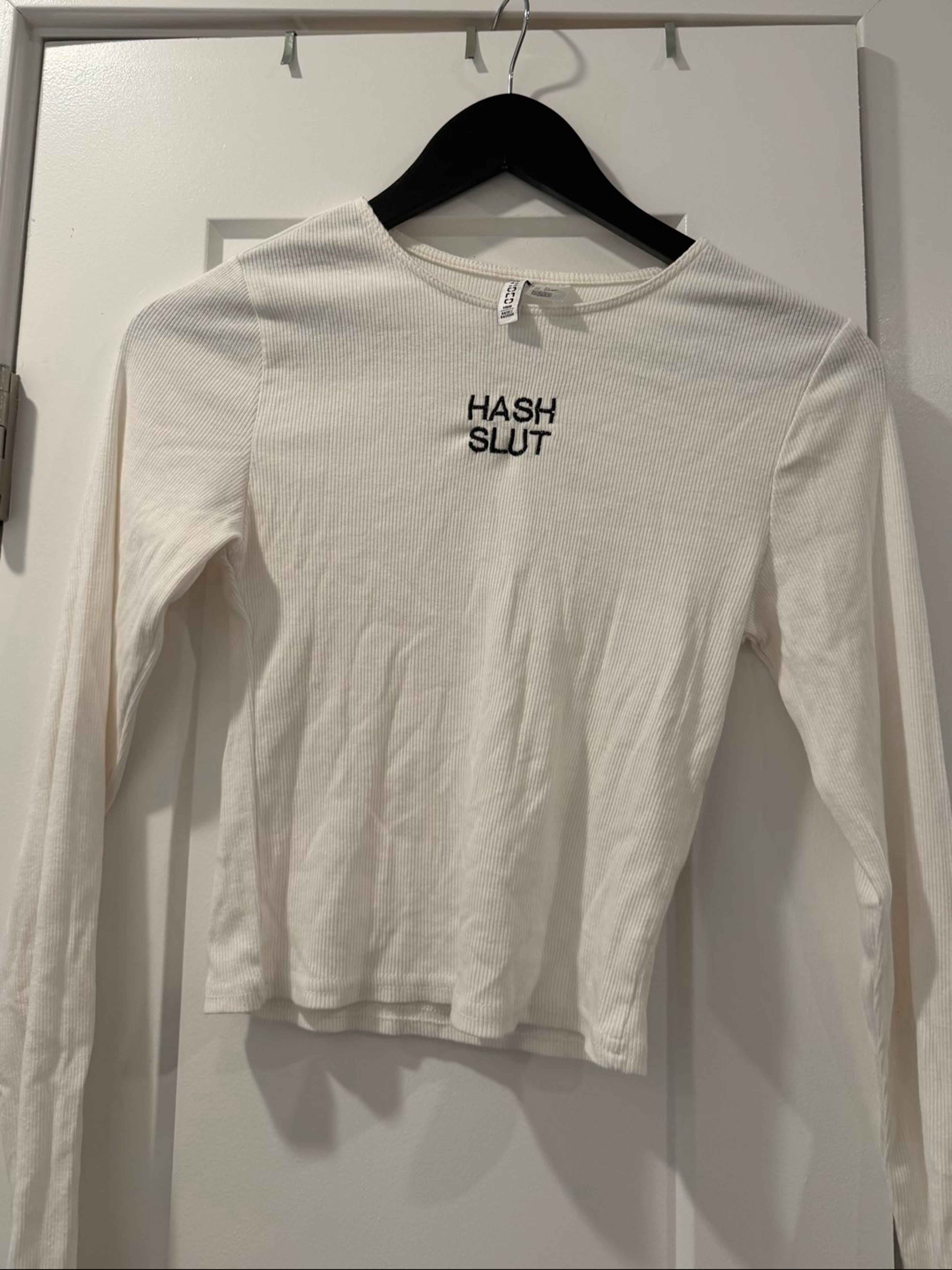 Preview pic of Hash Slut embroidered long sleeve shirt