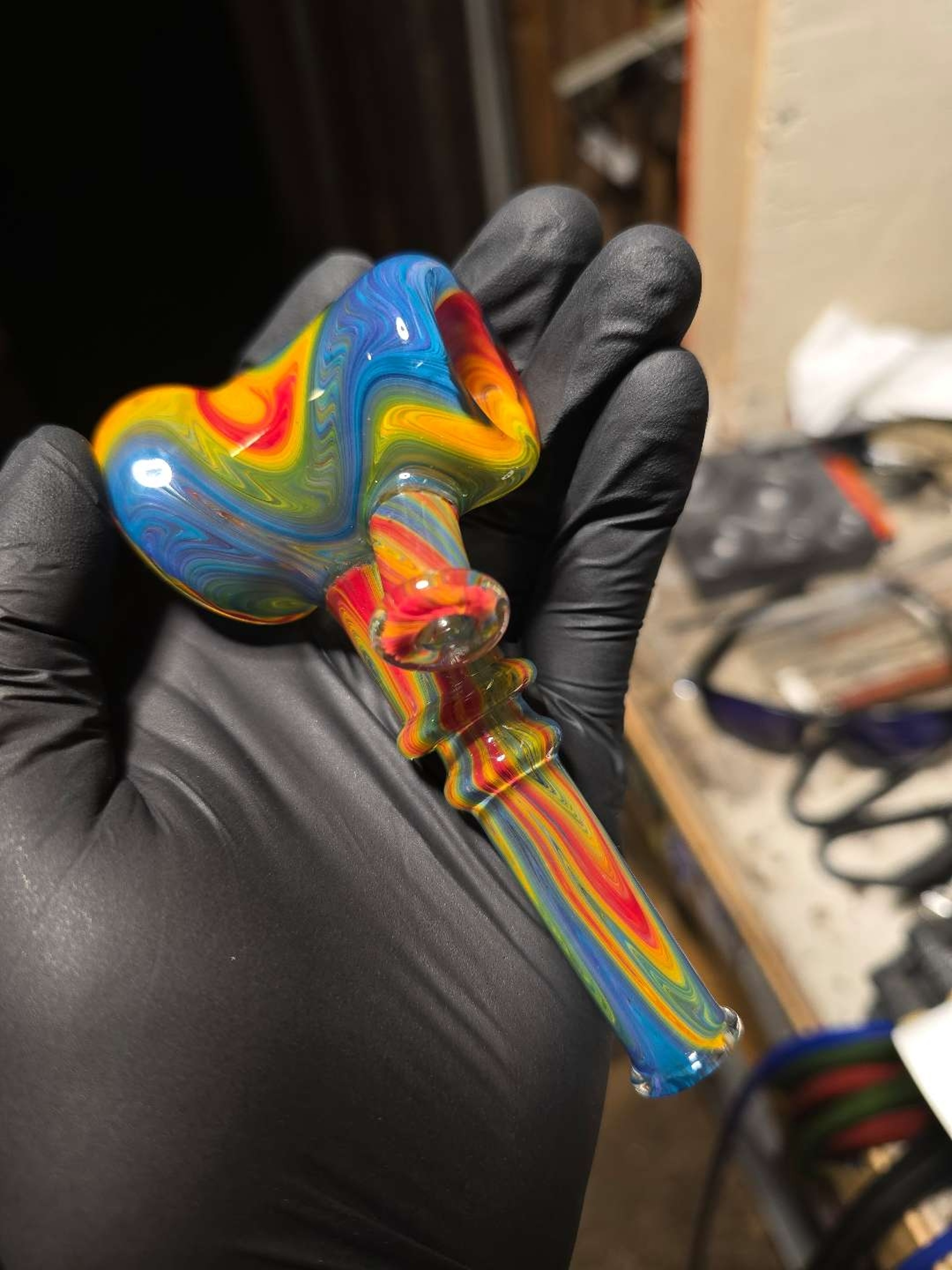 Preview pic of Suminagashi Frit Hammer (Rainbow)