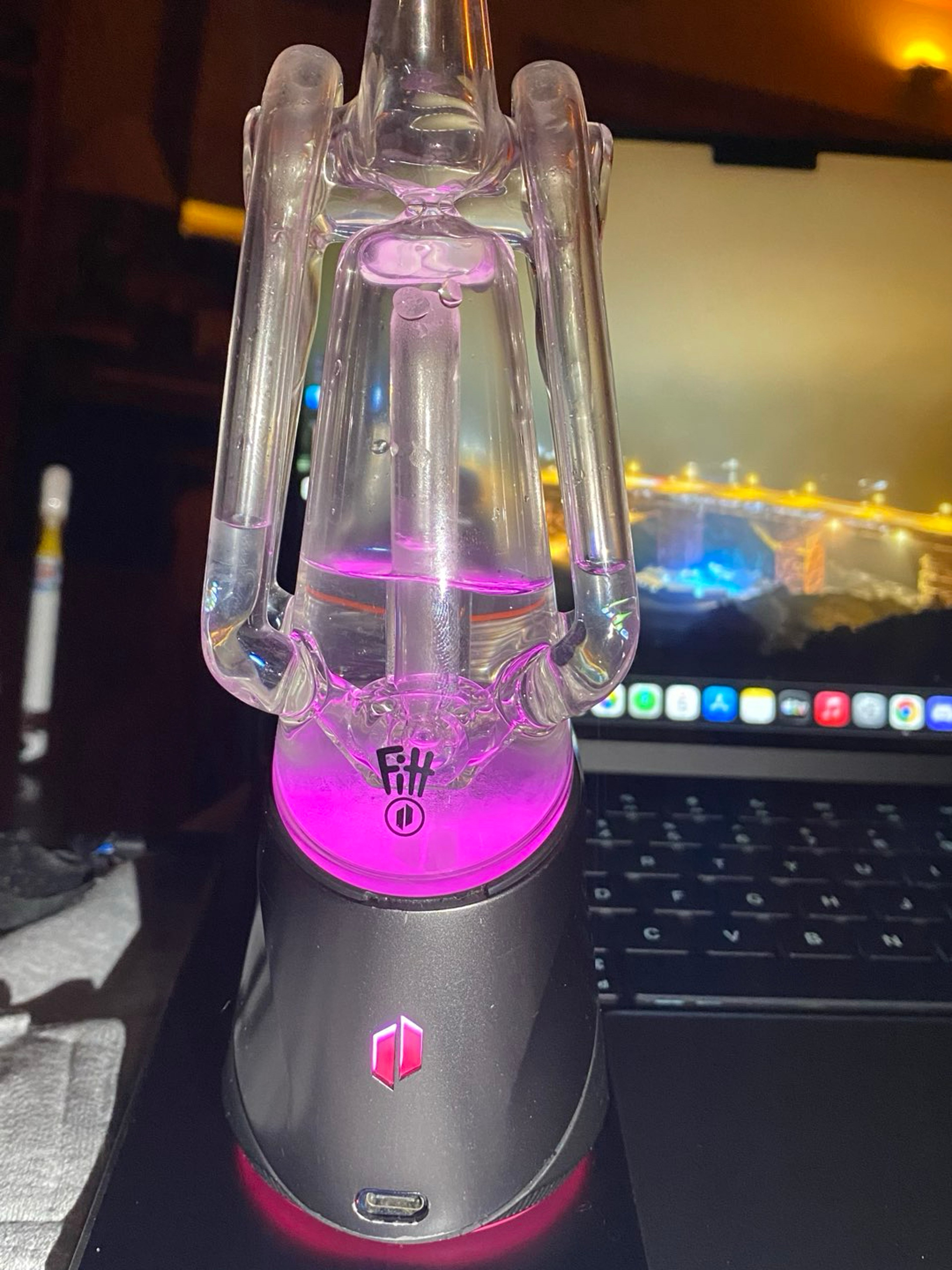 Preview pic of Puffco Peak Pro V1. Ryan Fitt Recycler Glass 2.0