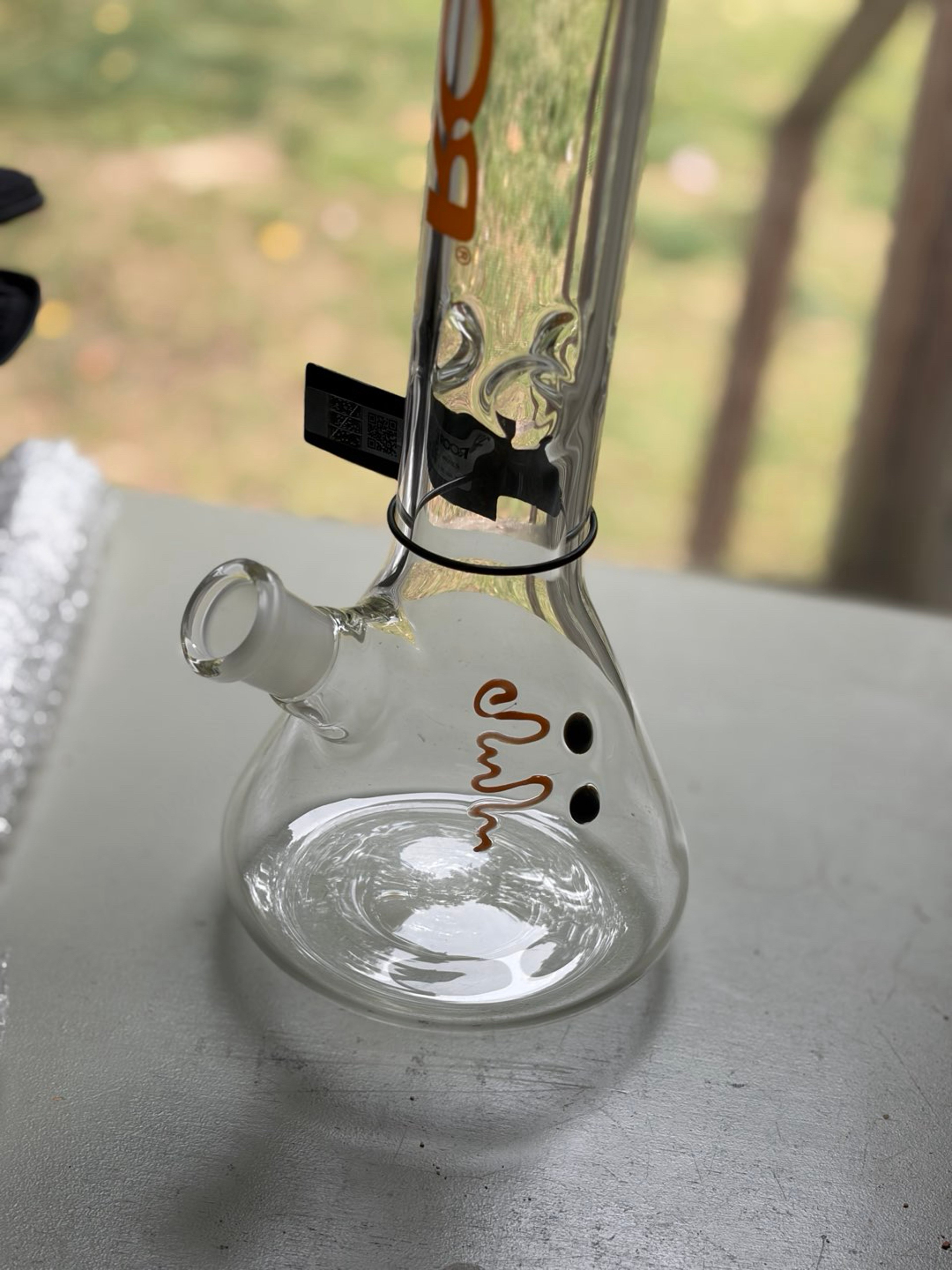 Preview pic of Orange & Black RooR Glass Bong - Brand New