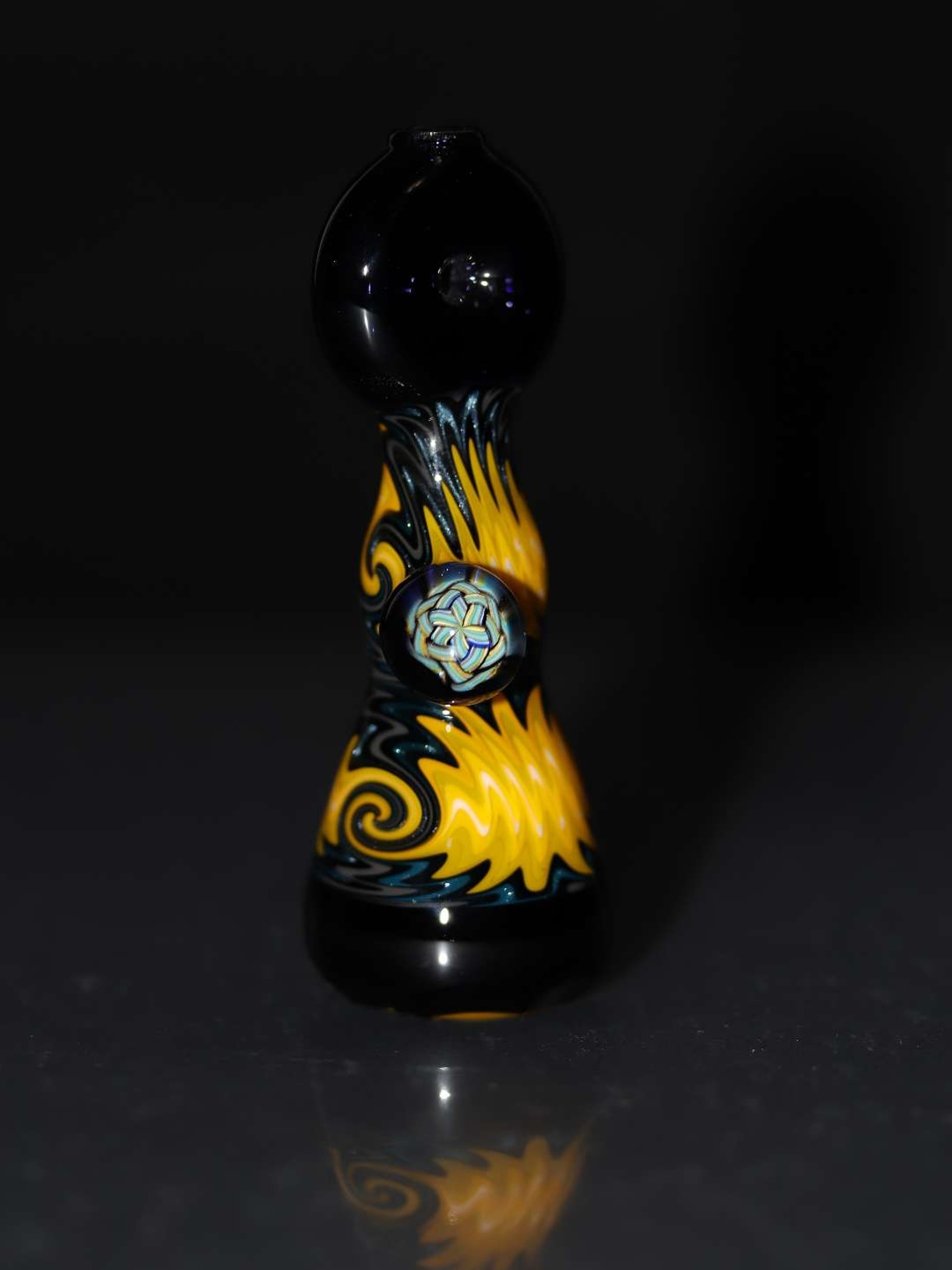 Preview pic of Hubbard line work chillum with faceted bowl