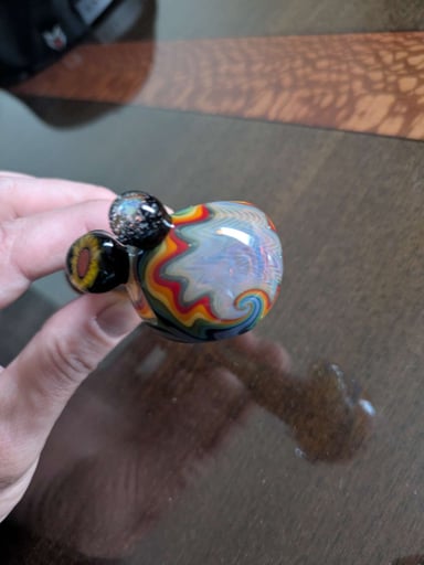 Preview pic of Solid flipped cap spoon with dichroic mags and sunflower milli