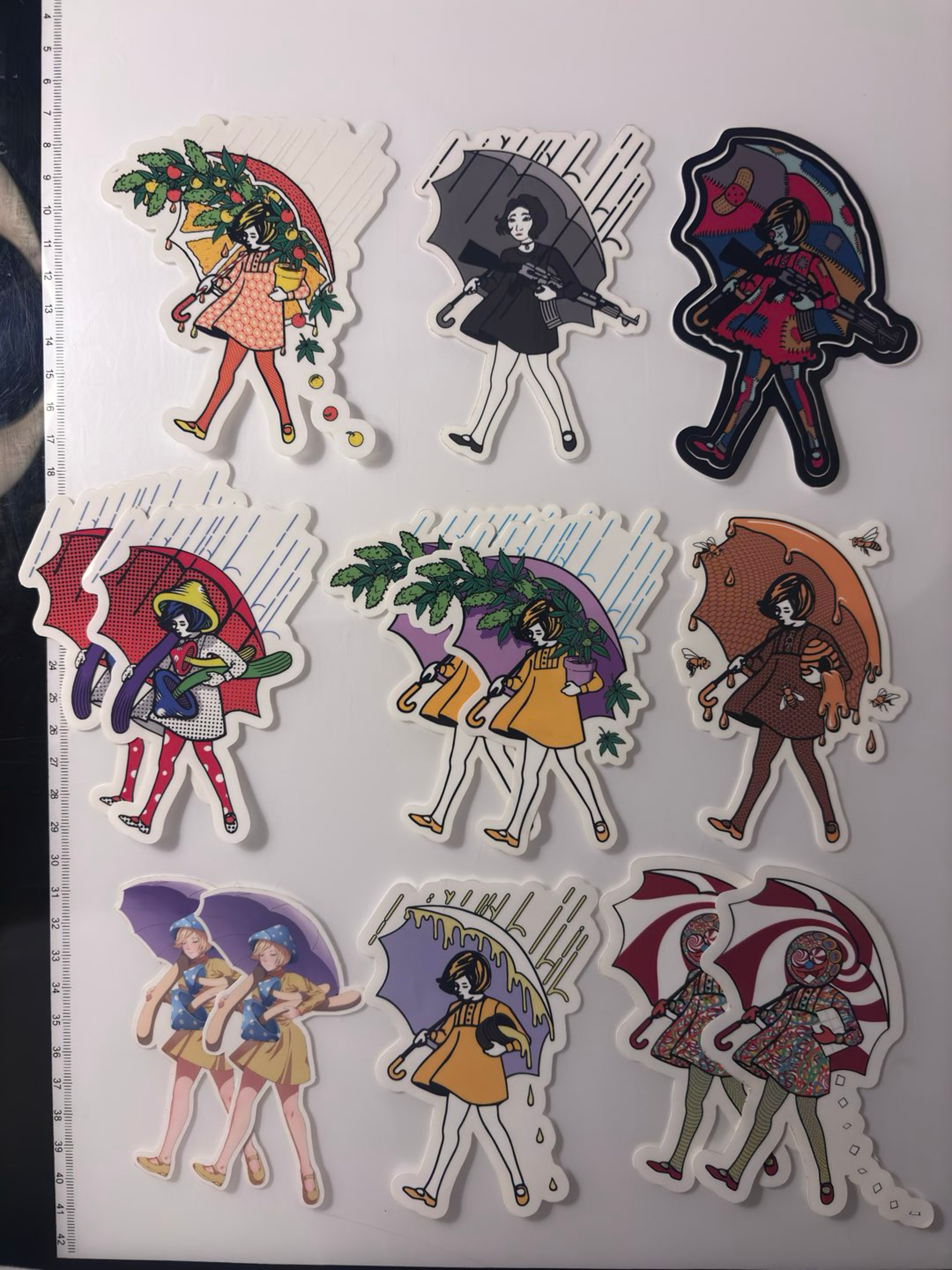 Preview pic of 13 Slinger Stickers Morton, 9 Salt Girl Variations (4 doubles)
