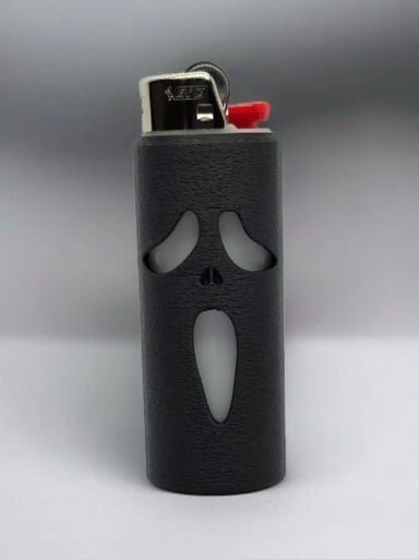 Preview pic of Ghostface Scream Bic Lighter Sleeve –Texturized Case