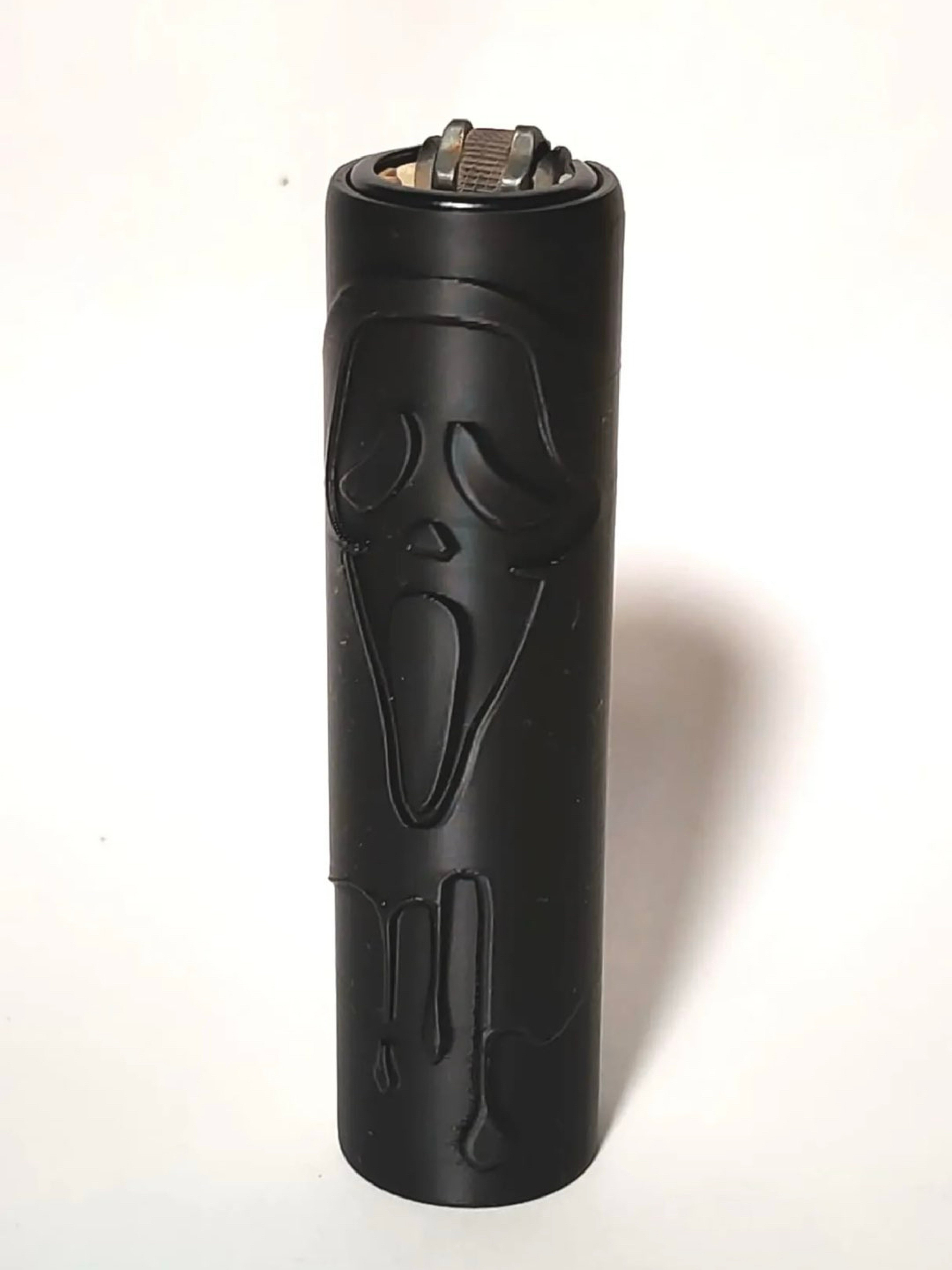 Preview pic of Scream Ghostface Clipper Lighter Case – 3D Embossed Matte Black Sleeve