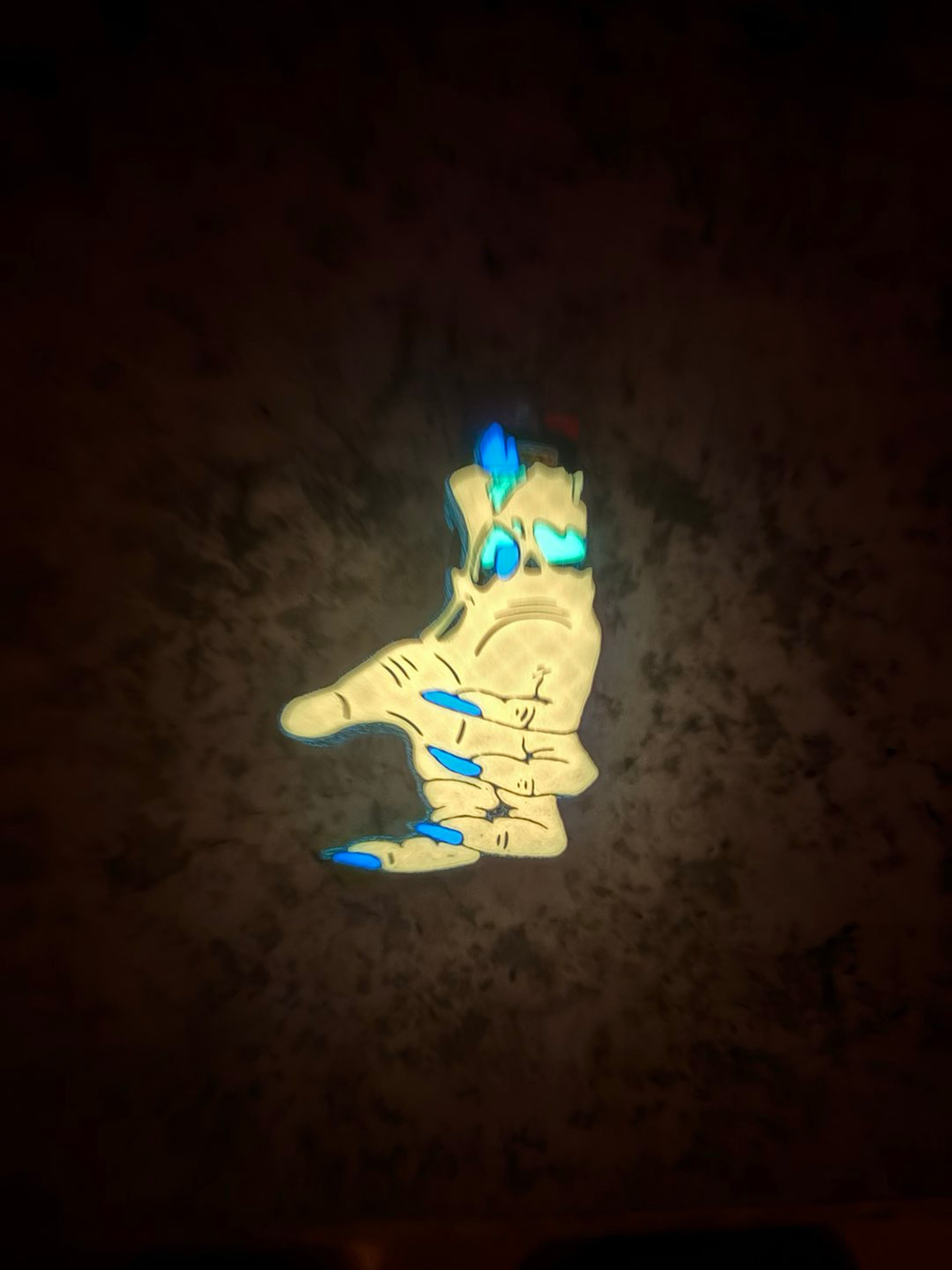 Preview pic of Zombie Hand Lighter Sleeve(Glow-In-The-Dark) – Orange Glow-Blue