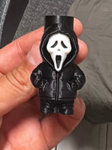Preview pic of 🥶 Ghostface Puffer Jacket Clipper Lighter Sleeve – Custom 3D Figure Case 😱