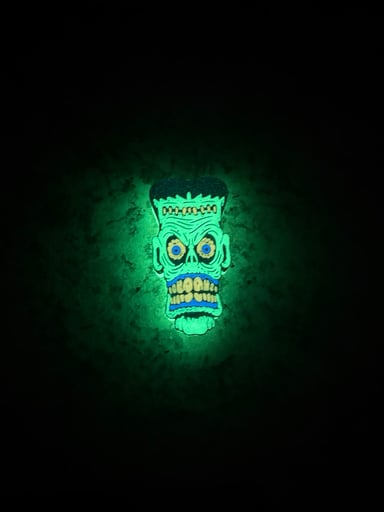 Preview pic of Glow-In-The-Dark Frankenstein Bic Lighter Sleeve – (Green) 🧟‍♂️
