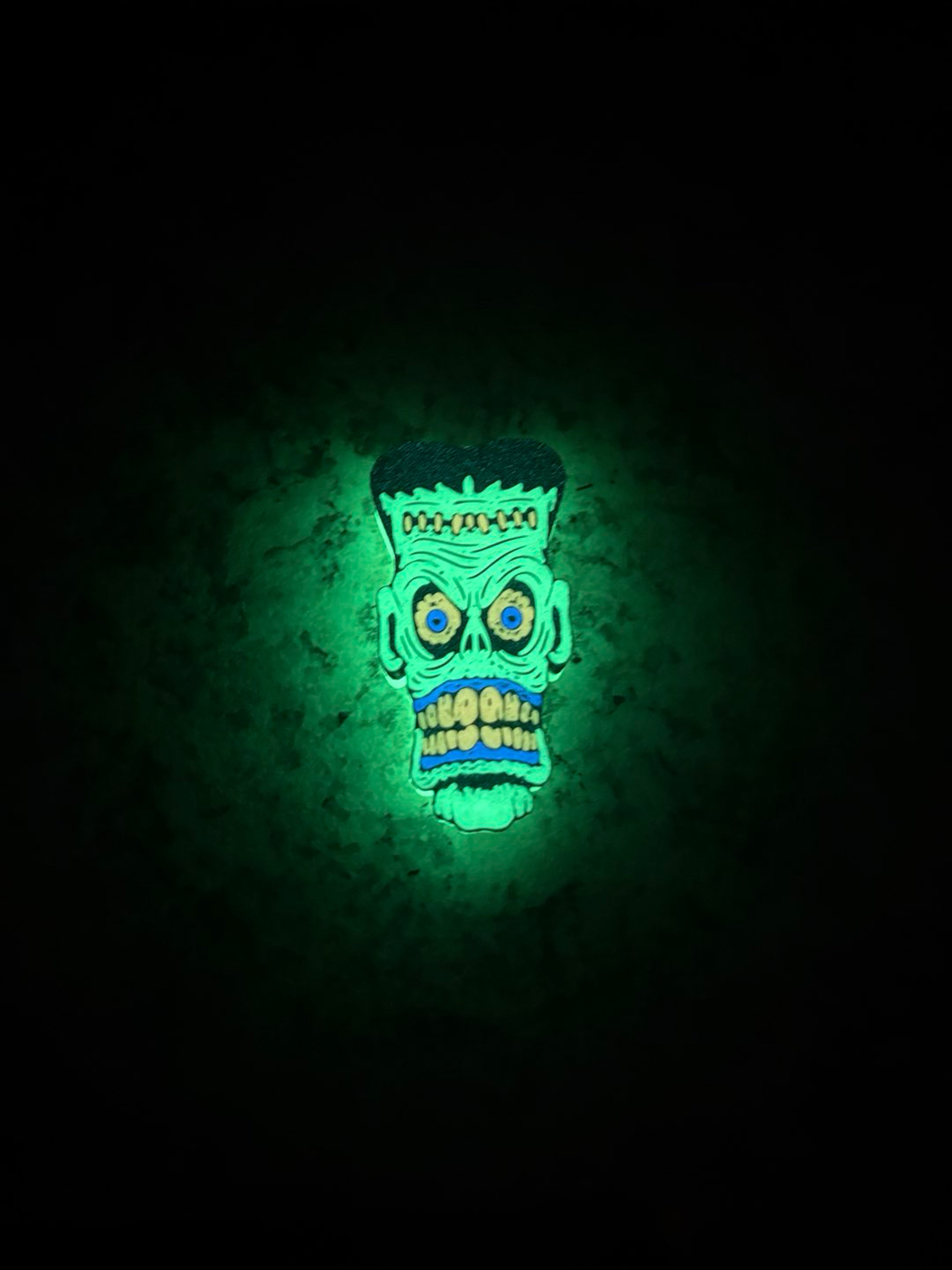 Preview pic of Glow-In-The-Dark Frankenstein Bic Lighter Sleeve – (Green) 🧟‍♂️