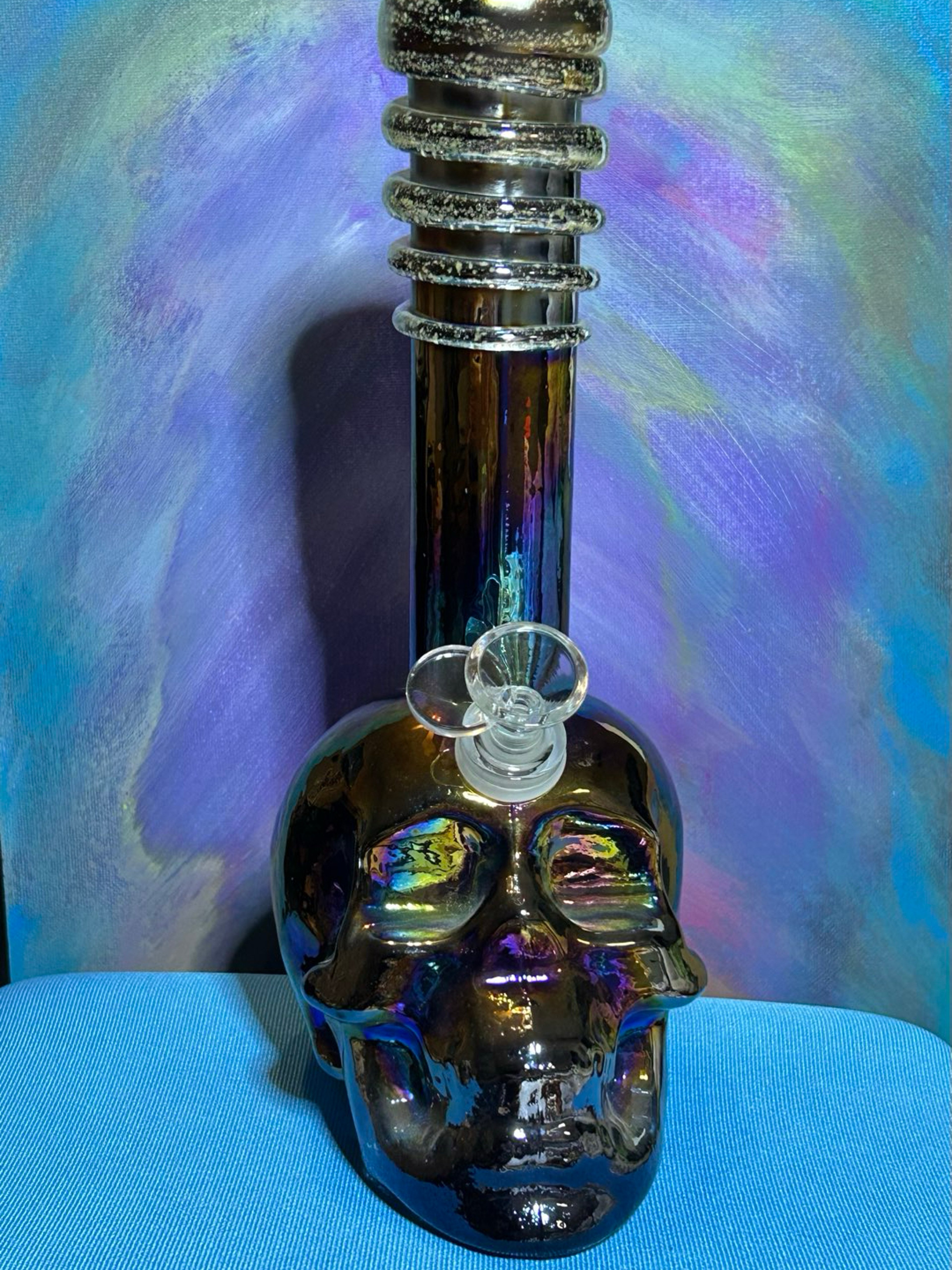 Preview pic of Skull Glass Tall Water Pipe