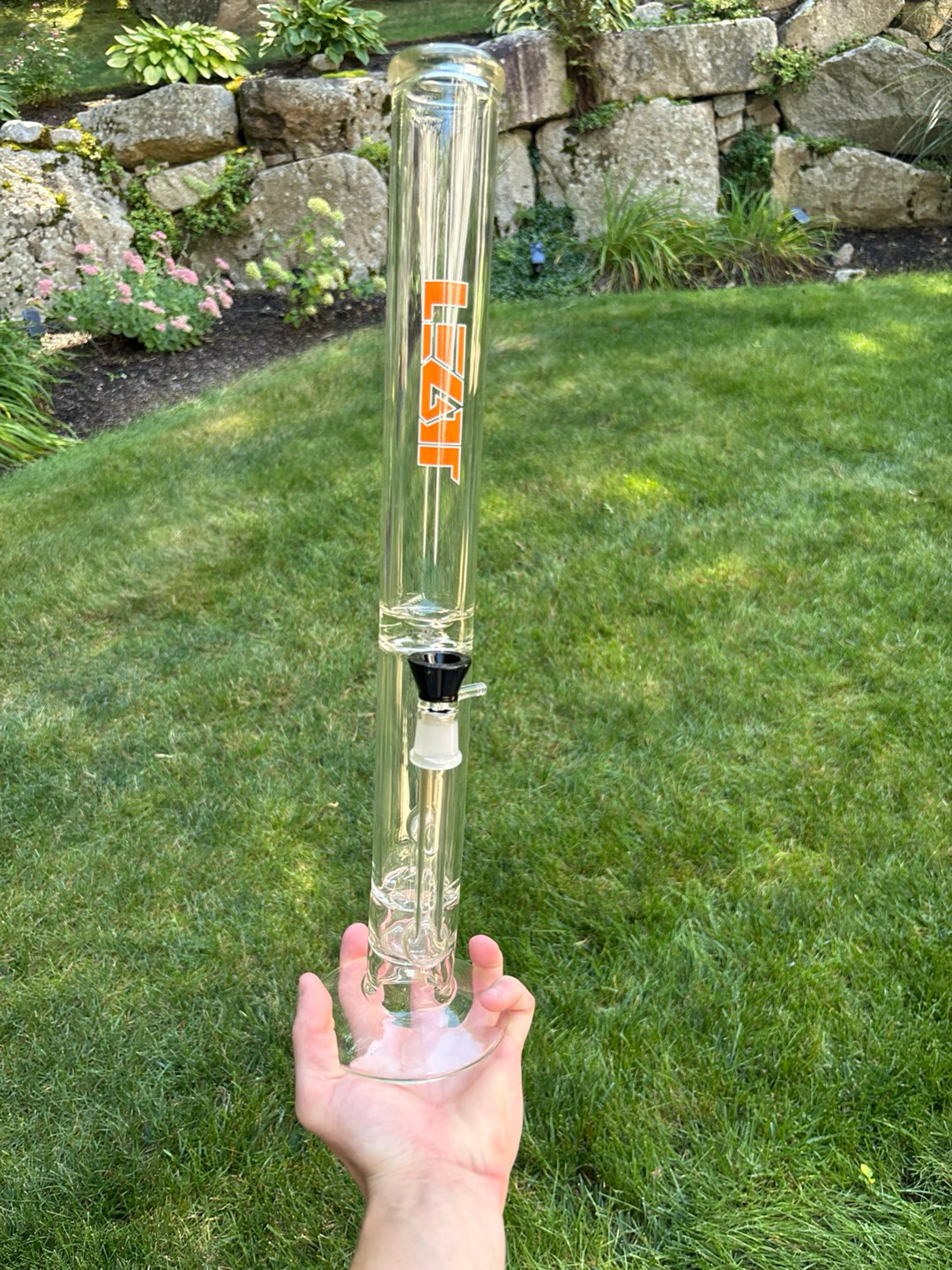 Preview pic of Vintage 19 In Turbine LEGIT Glass Waterpipe Bong Cylinder Bottom Style USA MADE