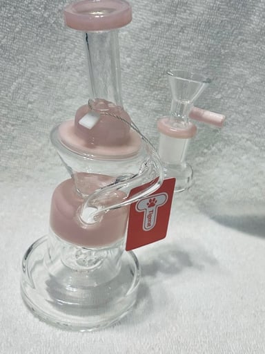 Preview pic of Tigerat brand glass water pipe w pink accents